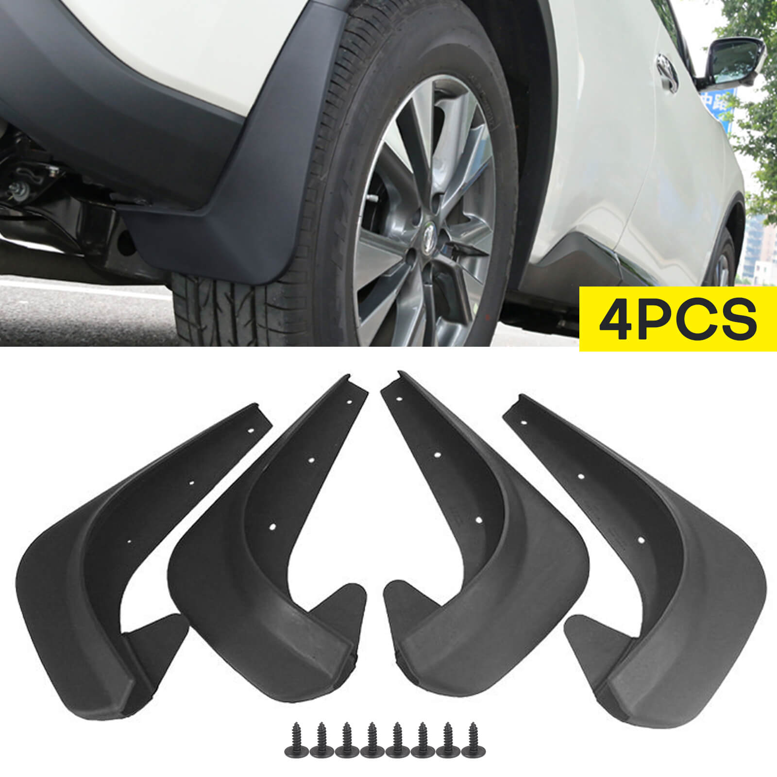 4pcs Car Front Rear Mud Flaps Splash Guard Fenders Mudguards