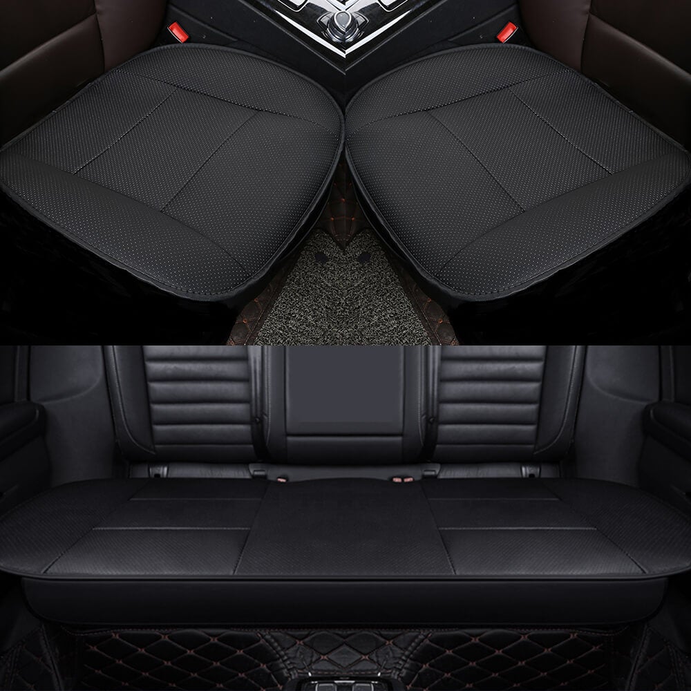 display of black Car Front Seat Cushion, Half Surround