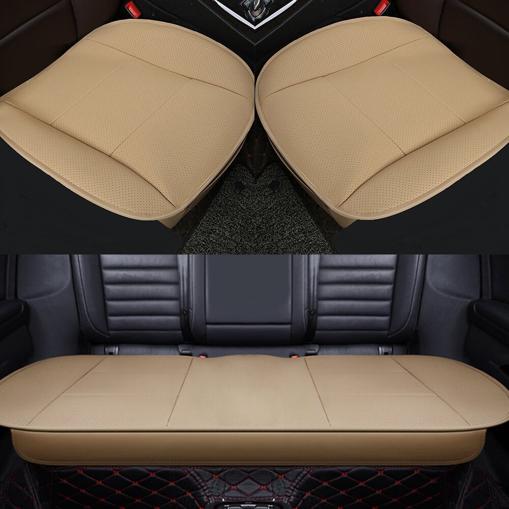 display of beige Car Front Seat Cushion, Half Surround