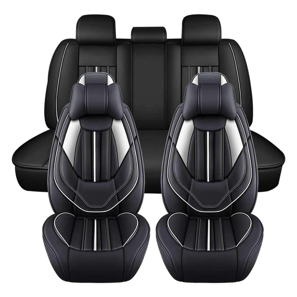 white Car Leather Seat Covers, 5 Seats