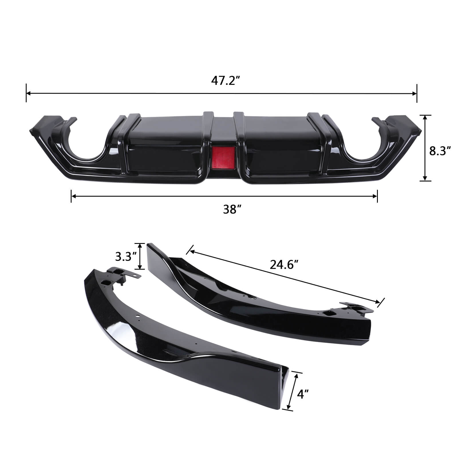 Car Rear Bumper, 3pcs - BCBMALL