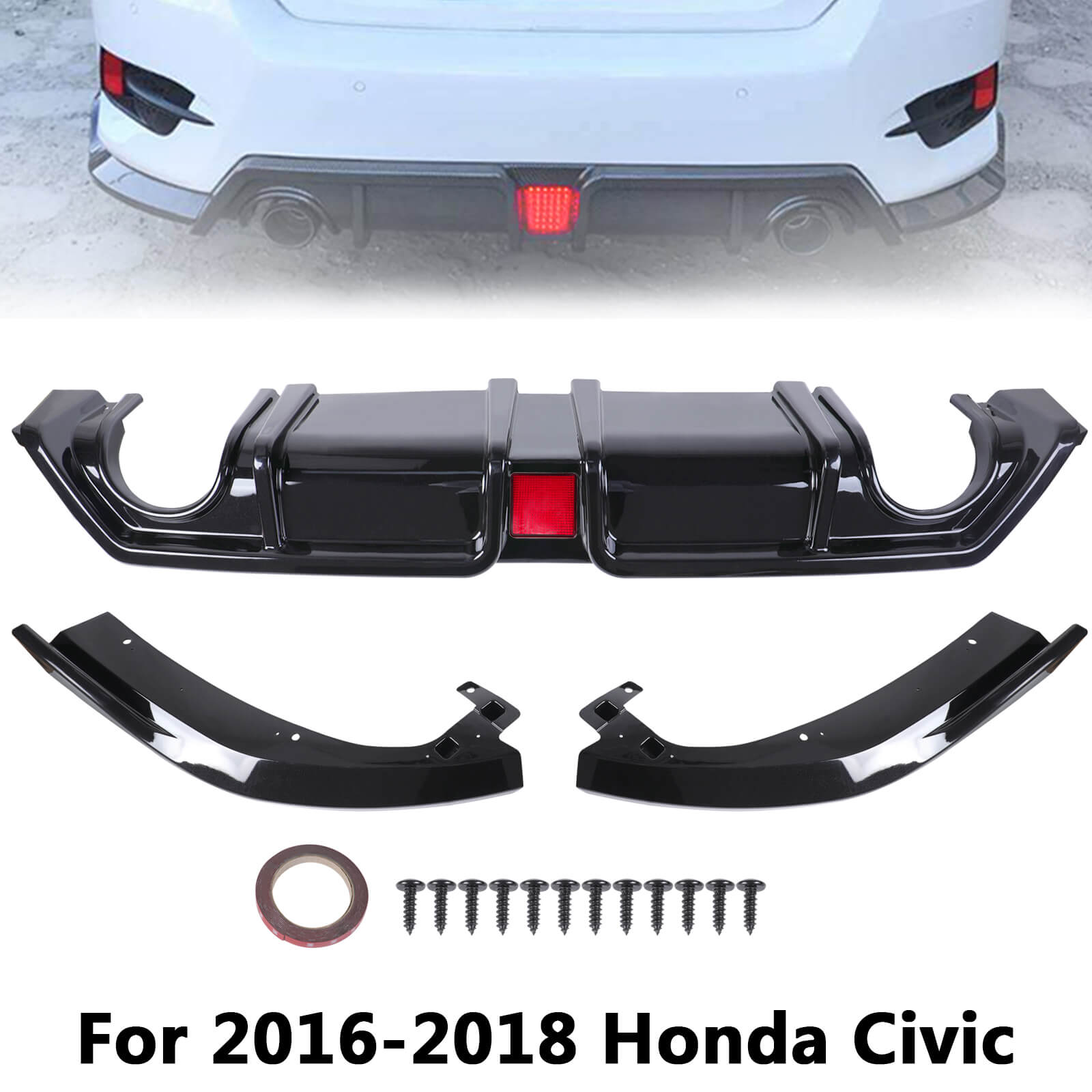 Car Rear Bumper, 3pcs - BCBMALL