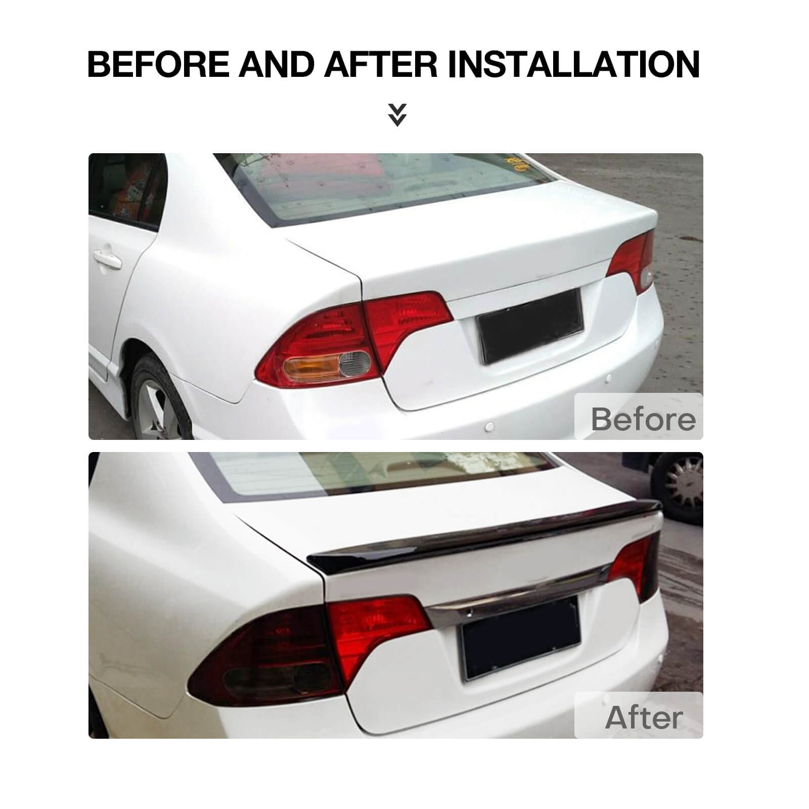 usage of Car Rear Trunk Lip Wing Spoiler for Honda Civic