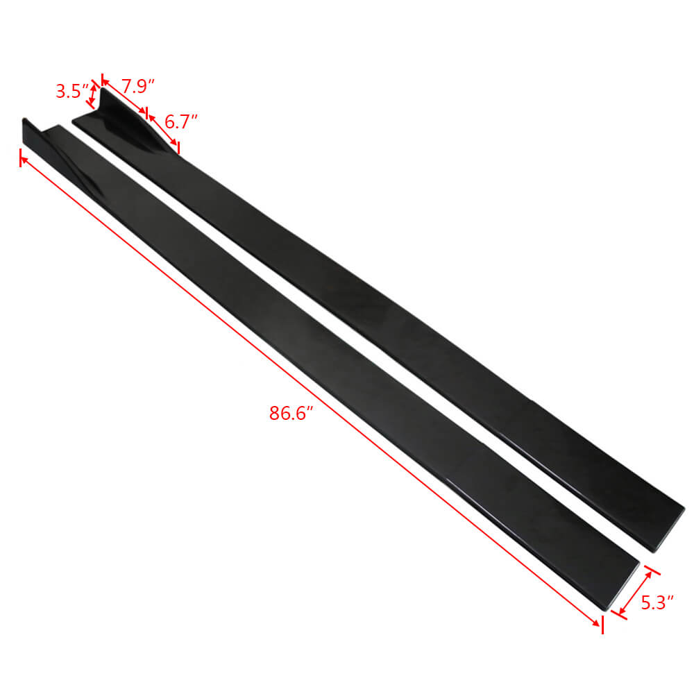 Size of the Car Side Skirt Rocker Extension Panel Kit
