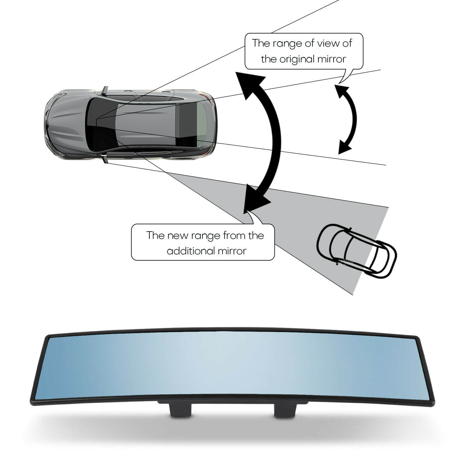 10.6" Car Universal Rearview Mirror large view