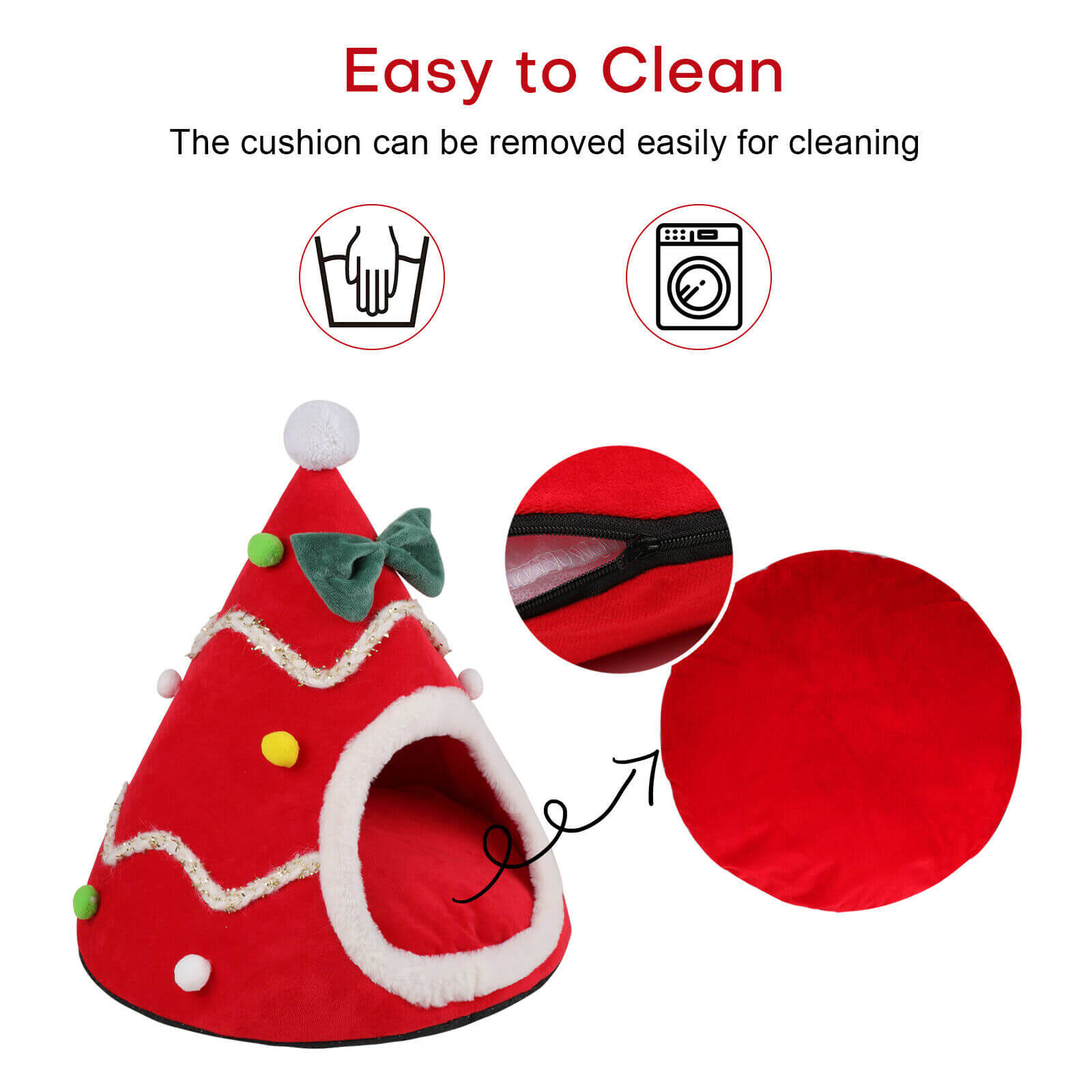 Christmas Pet House Tent easy to clean
