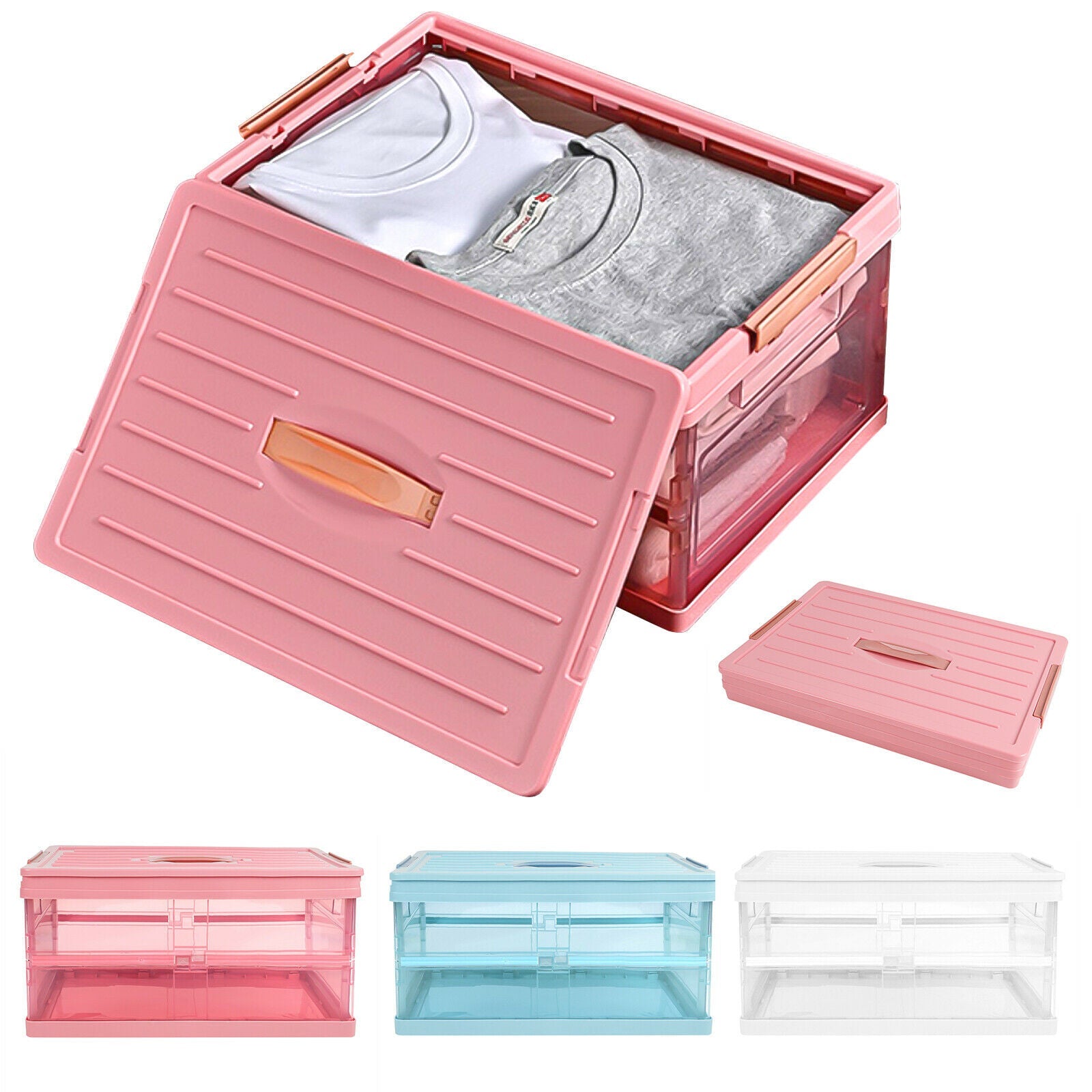 Clear Storage Bin with Lid&Handle