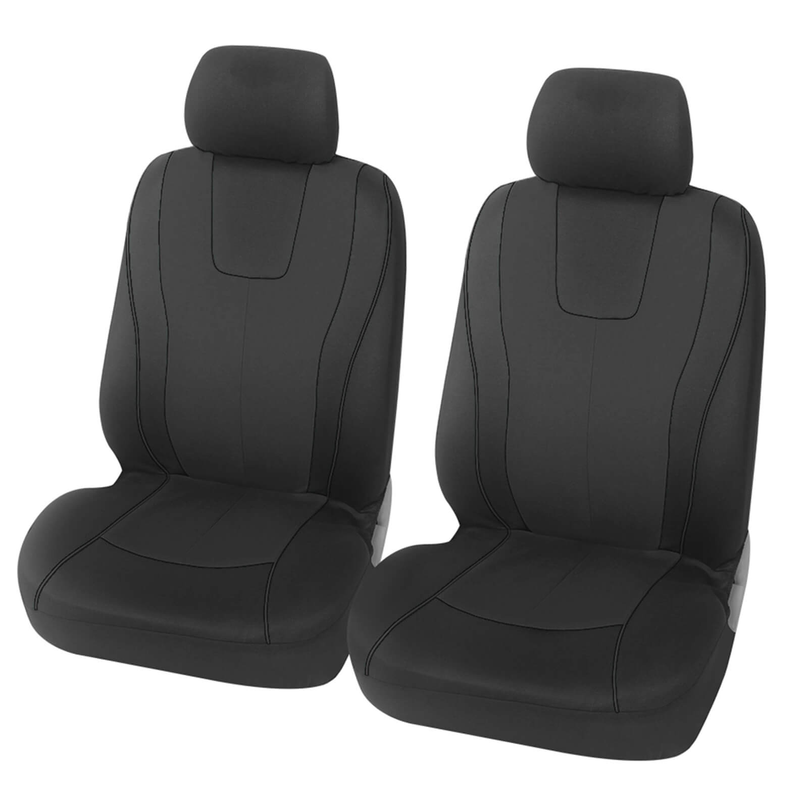 black 2 front seat Cloth Seat Covers, 2 Front / 5 Seat
