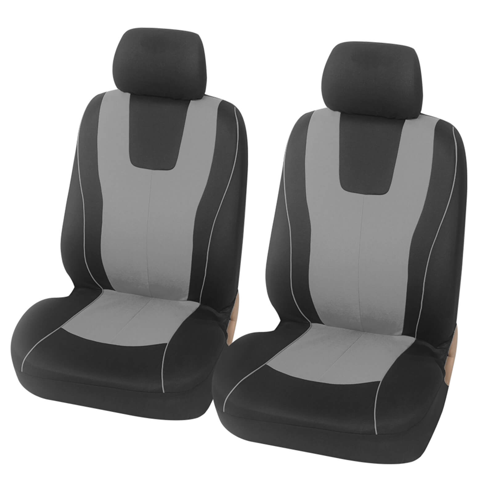 gray 2 front seat Cloth Seat Covers, 2 Front / 5 Seat