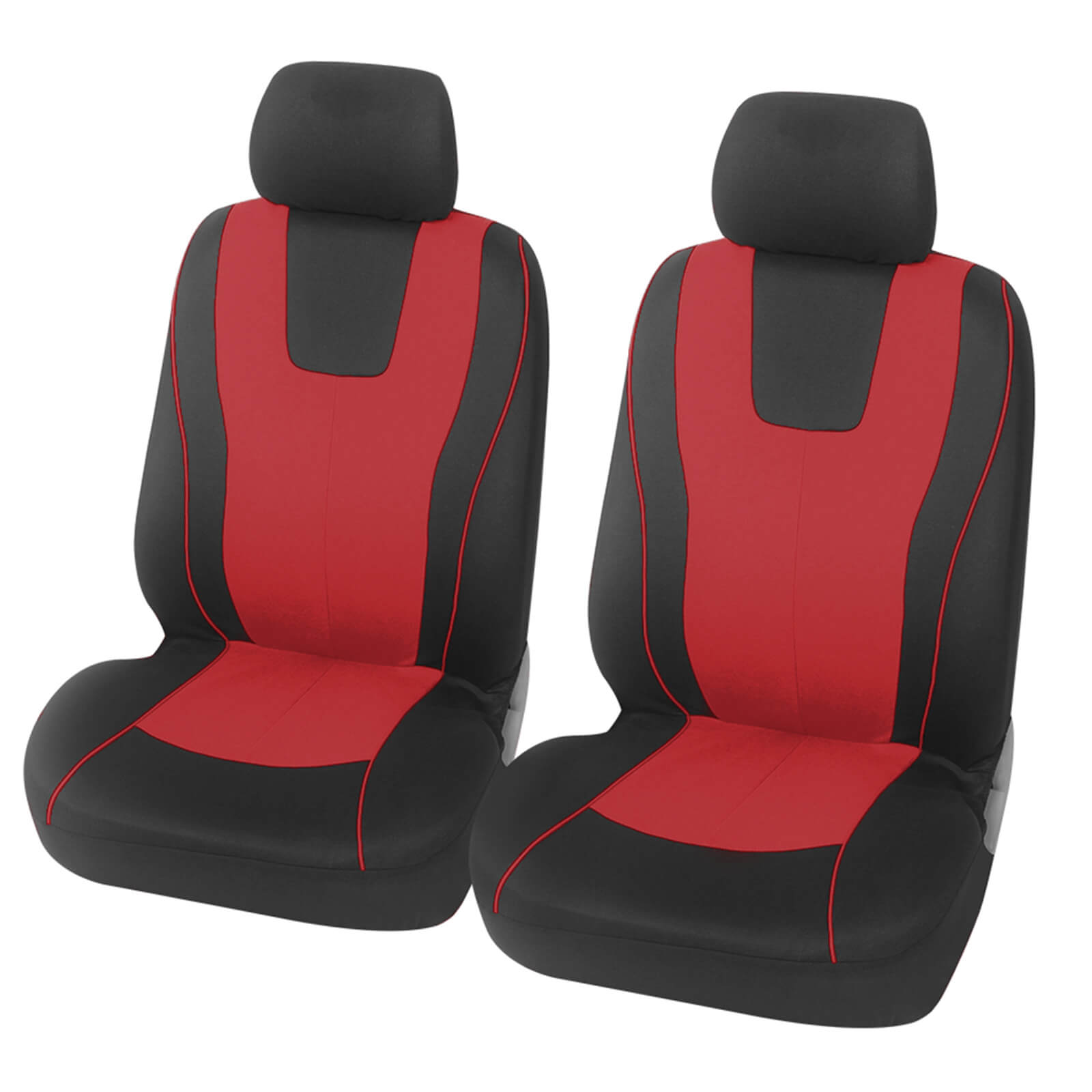 red 2 front seat Cloth Seat Covers, 2 Front / 5 Seat