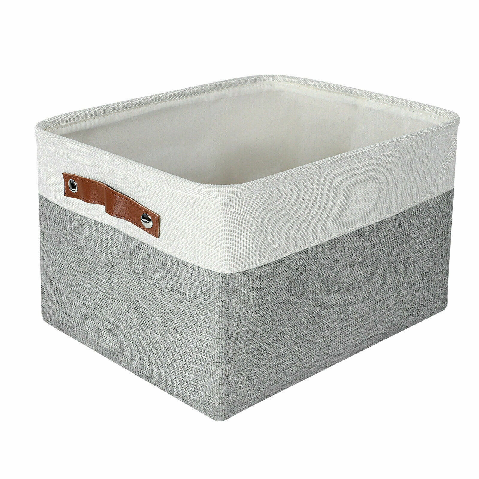 Collapsible Storage Basket Bin white gray