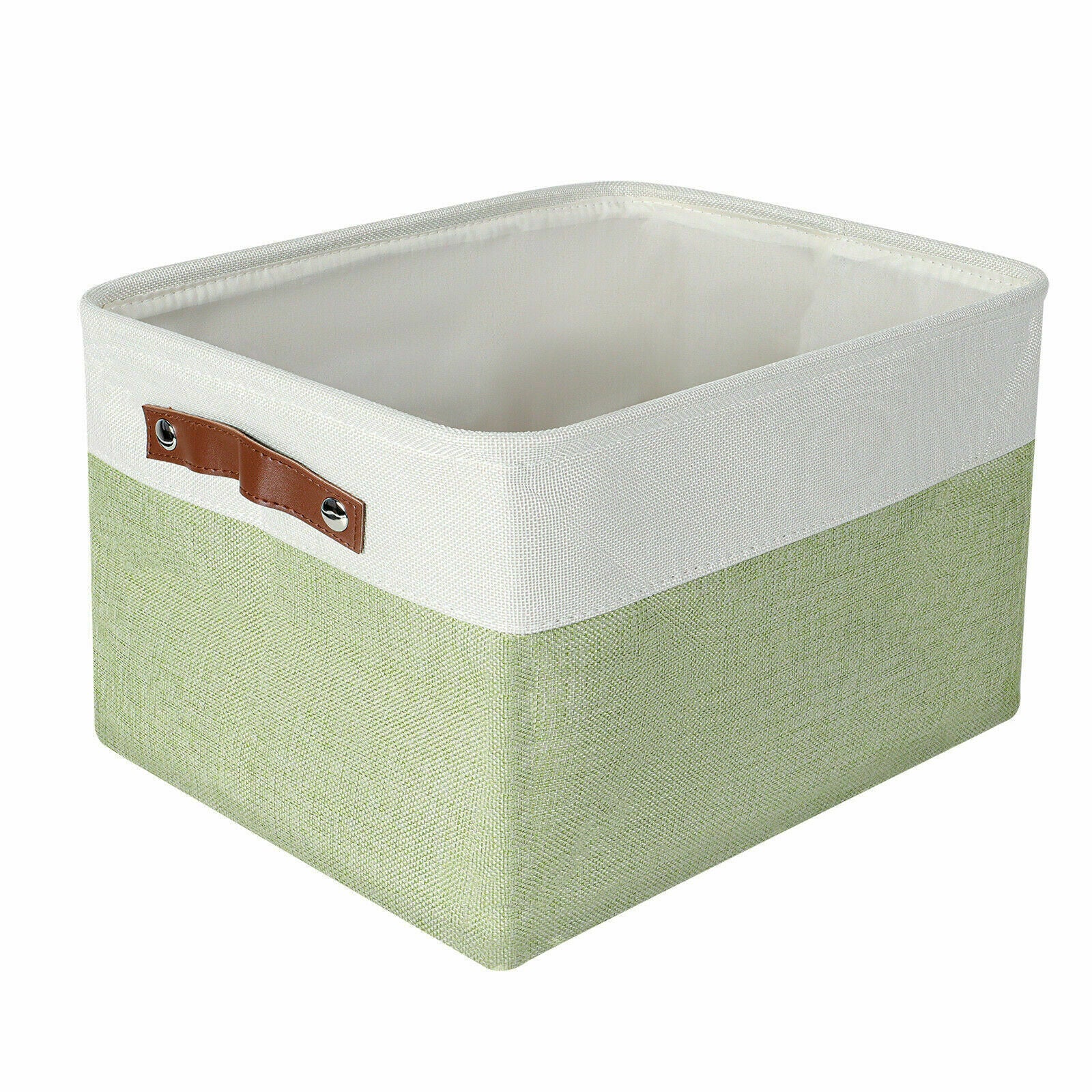 Collapsible Storage Basket Bin green white