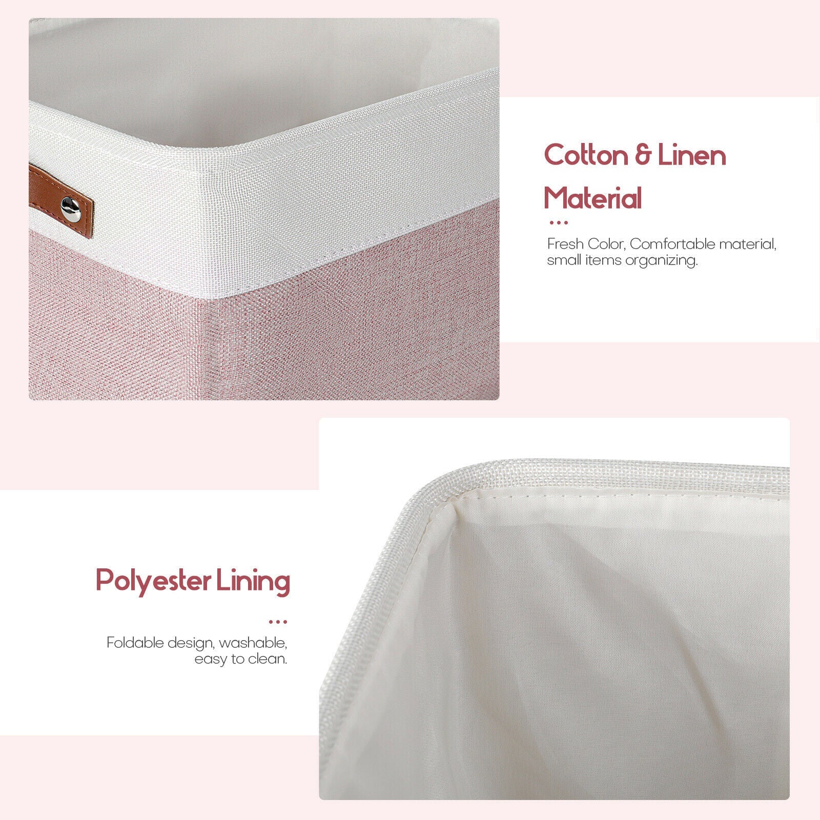 Collapsible Storage Basket Bin feature