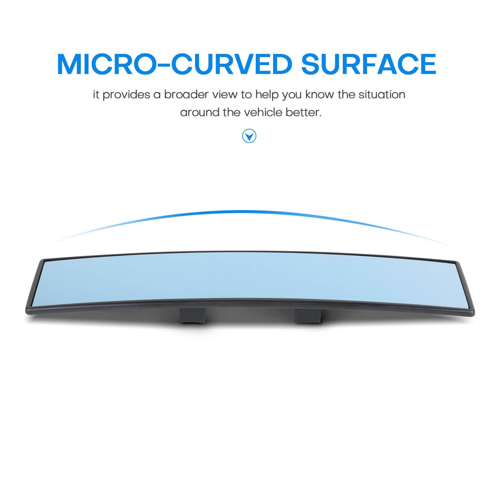 12" Convex Flat Rear View Mirror feature