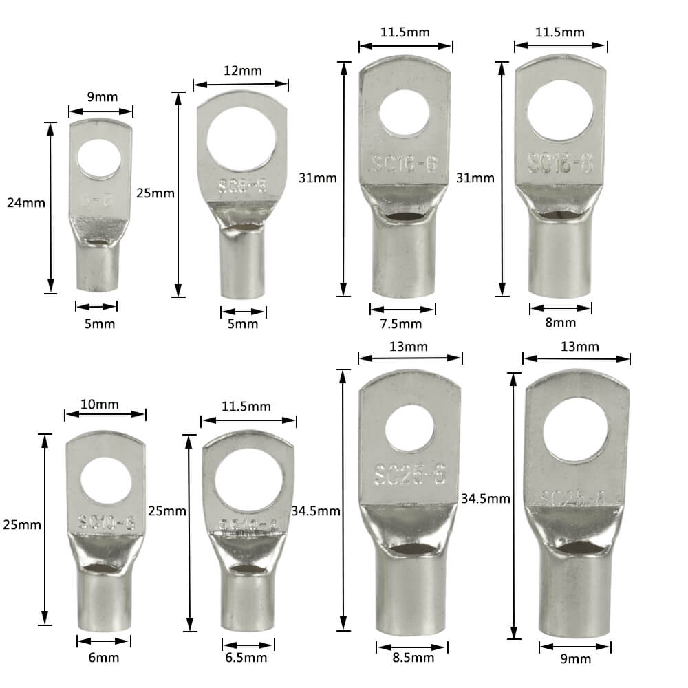 Copper Ring Lug Cable Terminal Connector Kit - BCBMALL
