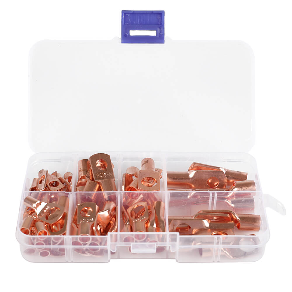 Copper Ring Lug Terminal Wire Bare Connectors, 140Pcs - BCBMALL