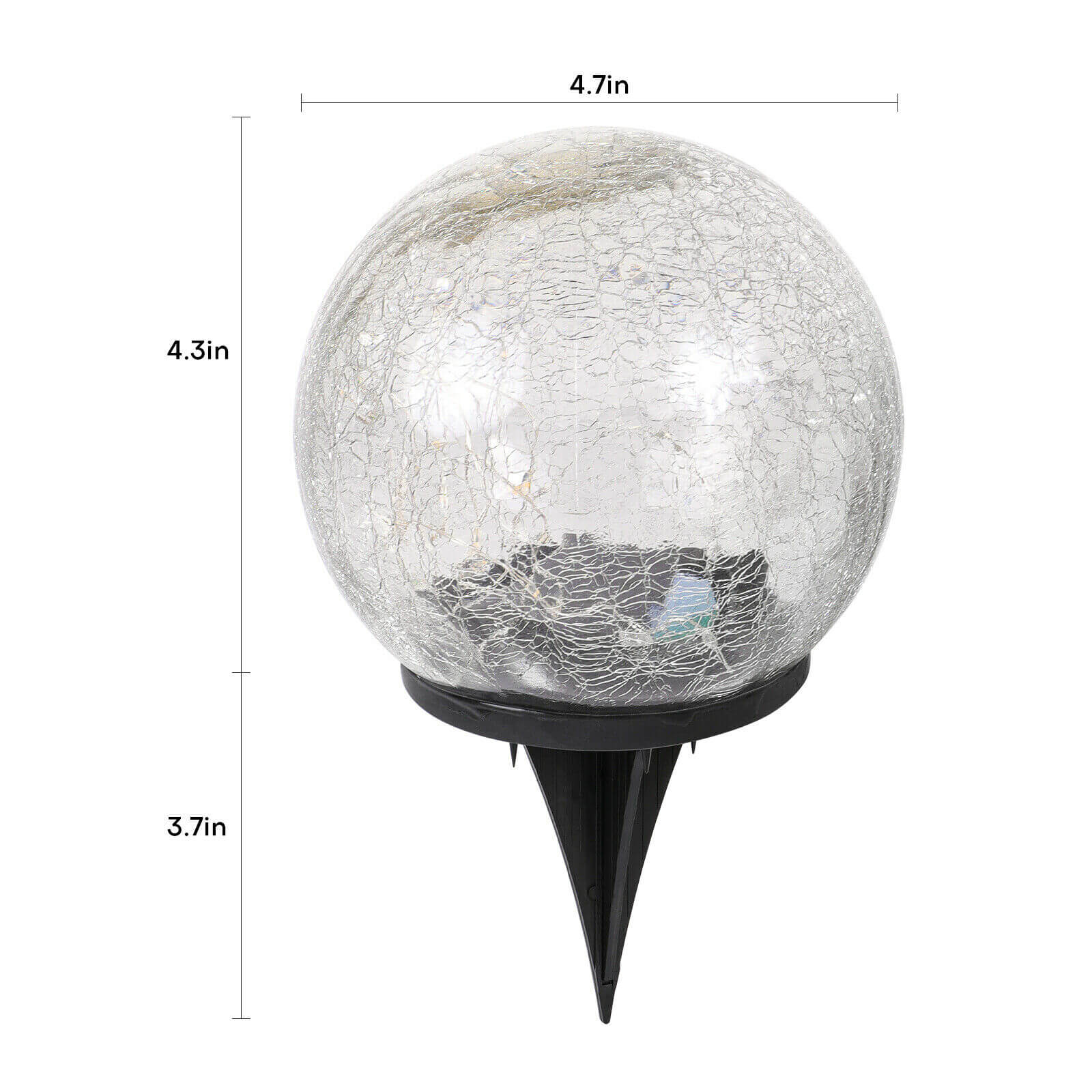 Cracked Glass Garden Solar Light middle size
