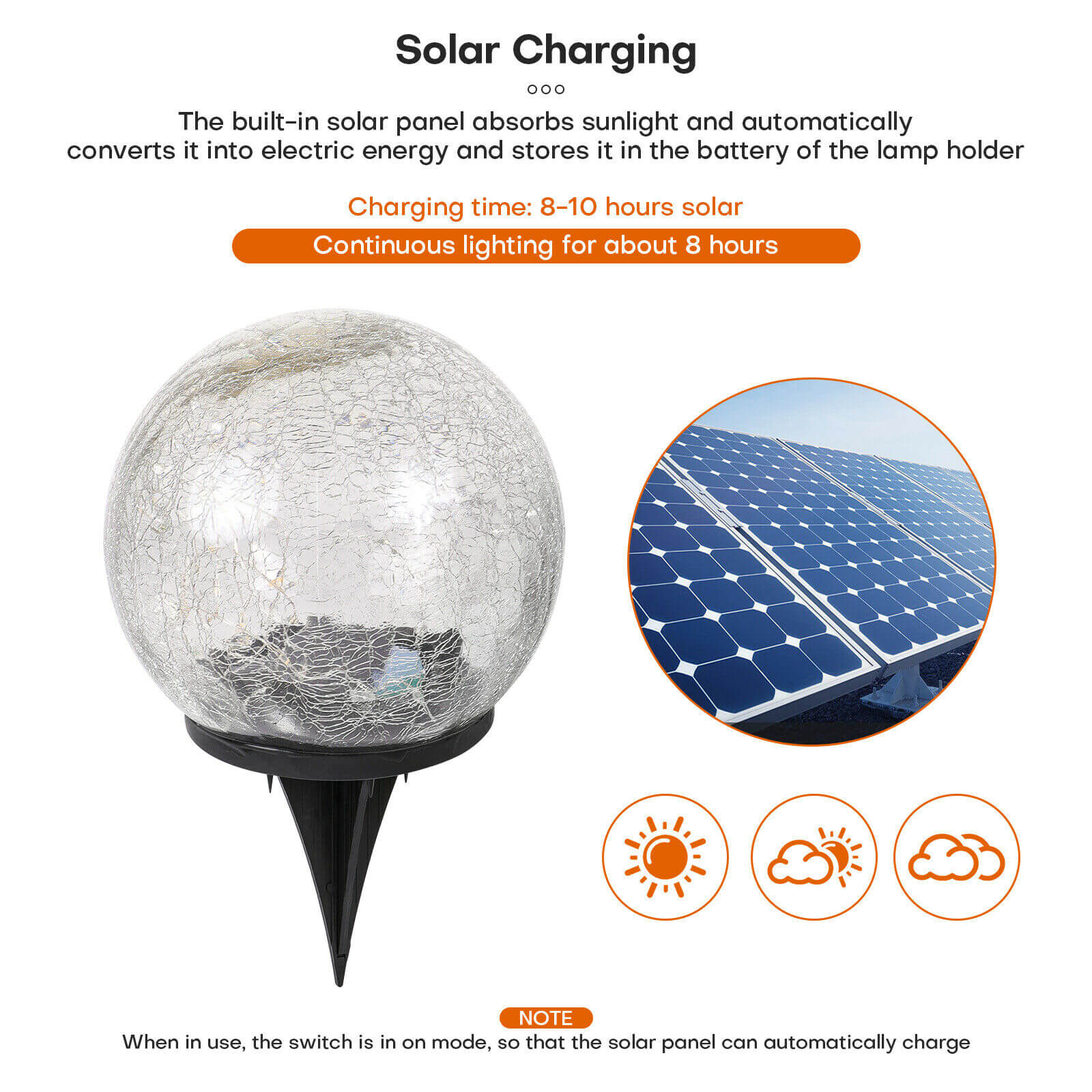 Cracked Glass Garden Solar Light feature