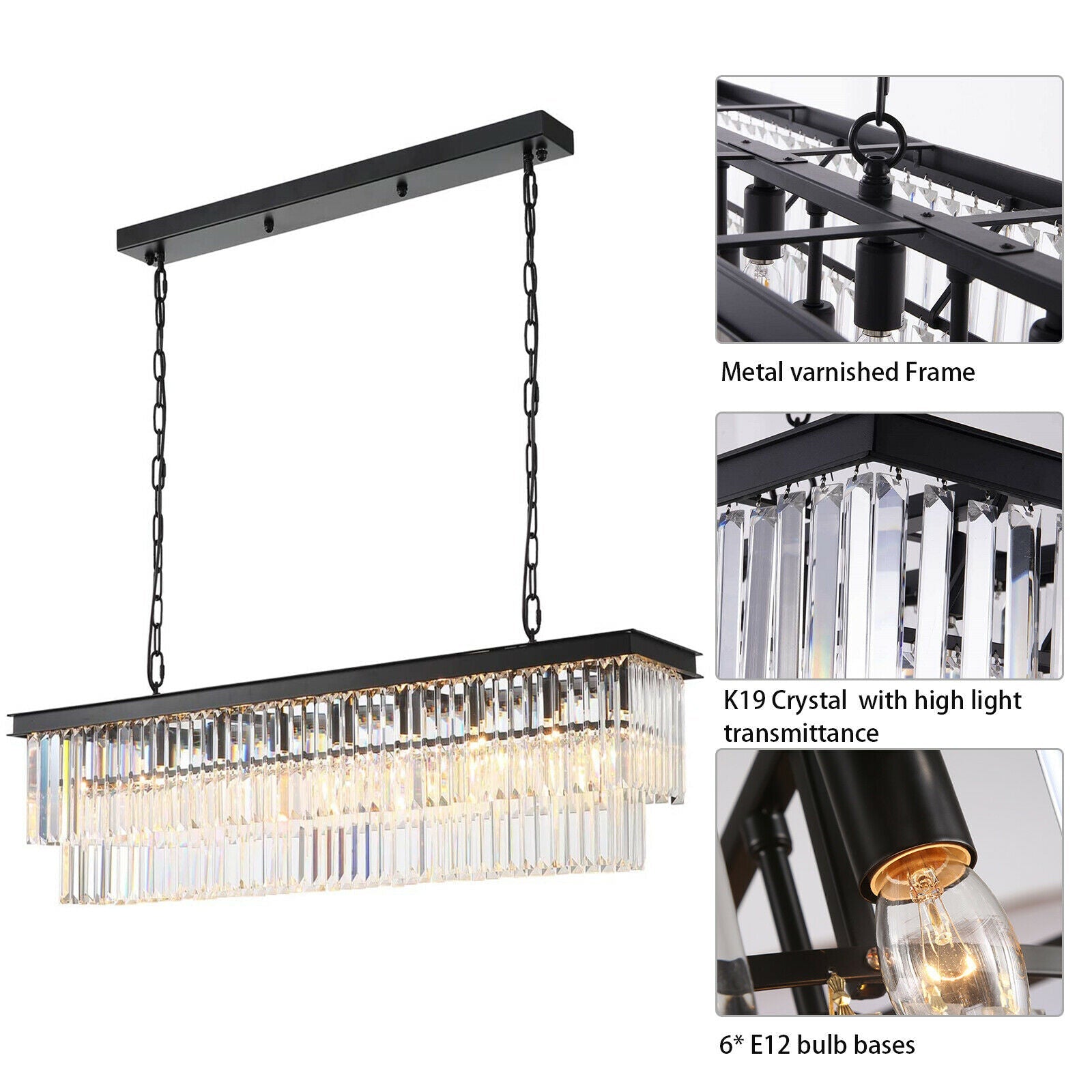 Crystal Ceiling Light Chandelier 2 tier