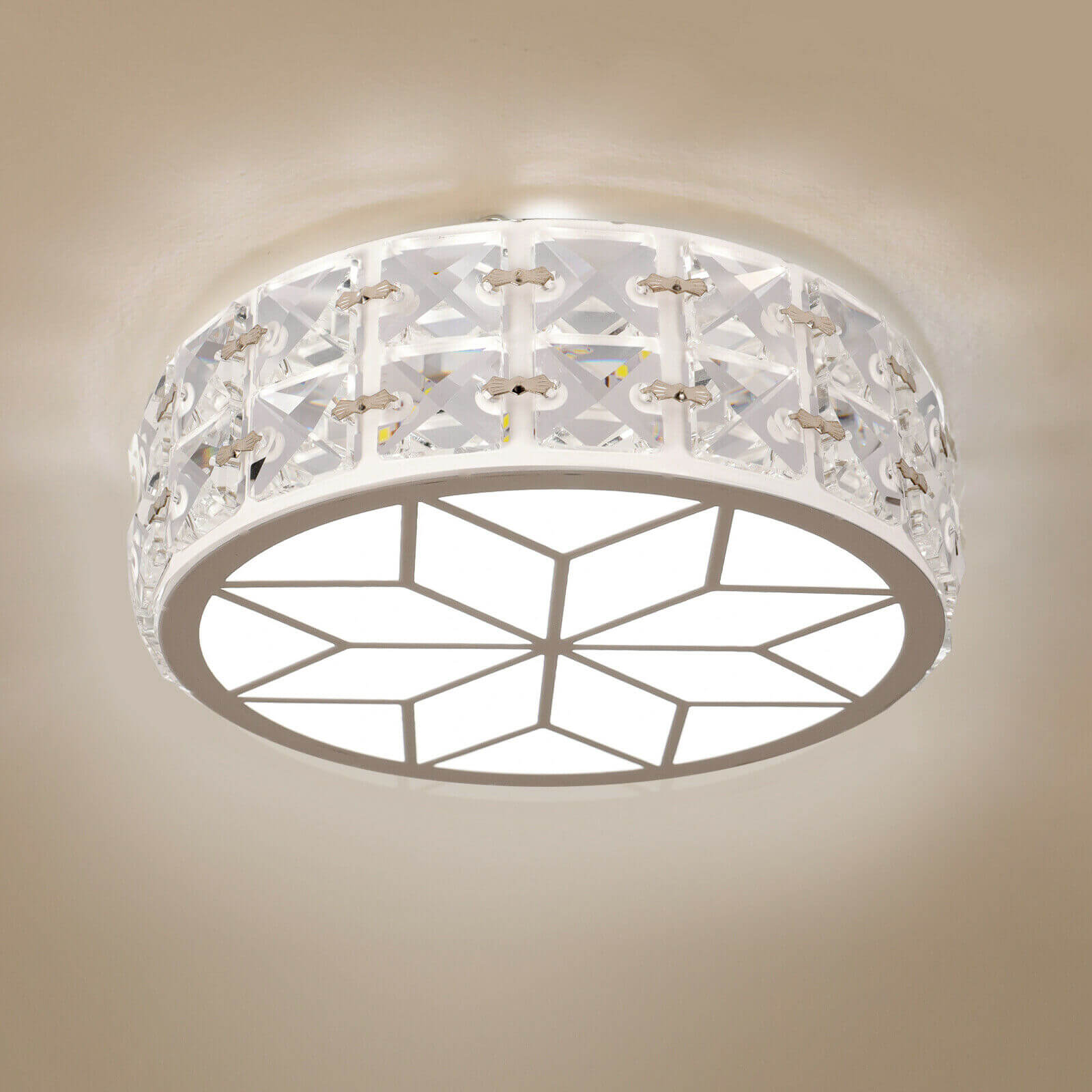 Cool White LED Crystal Ceiling Light