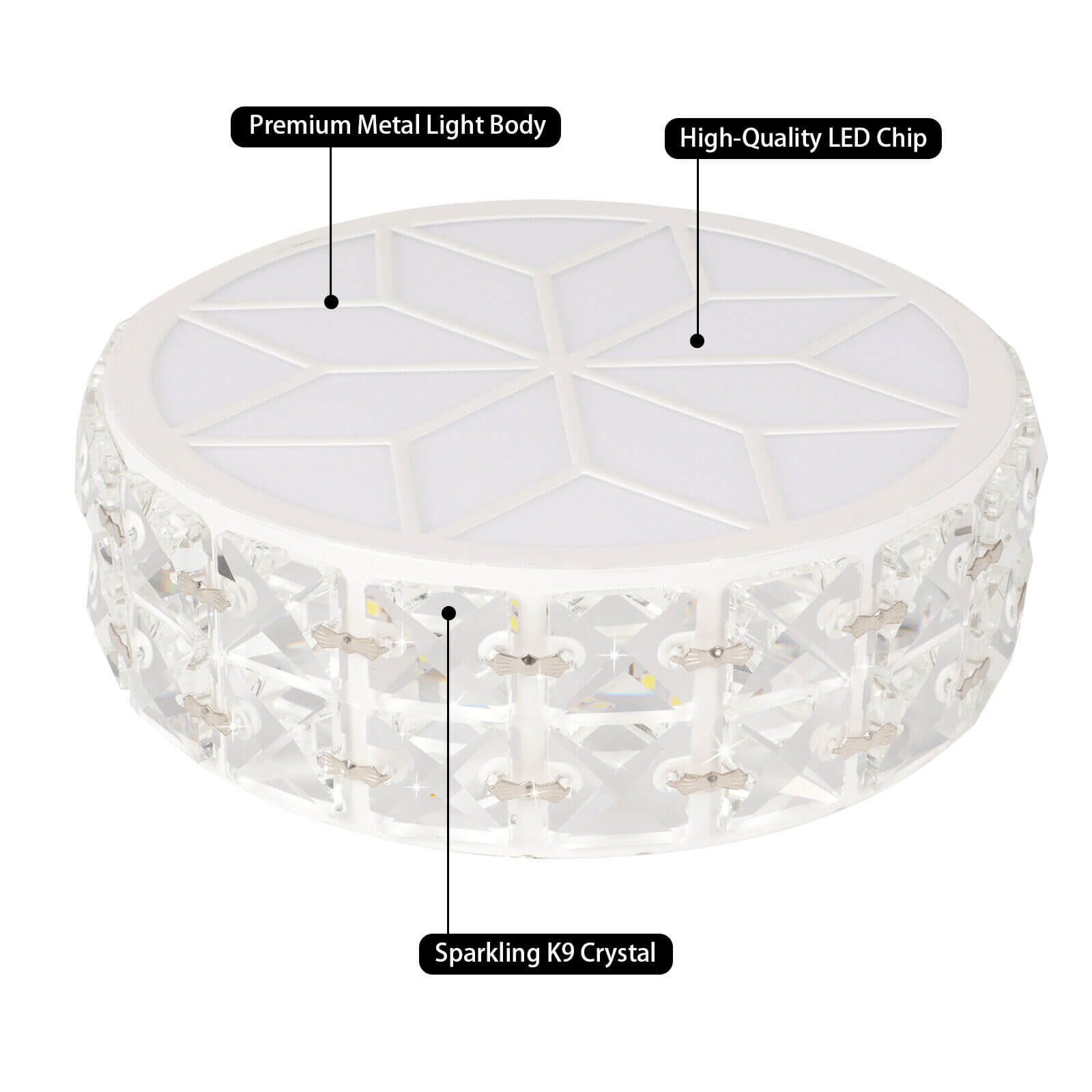 design of 8.5in LED Crystal Ceiling Light