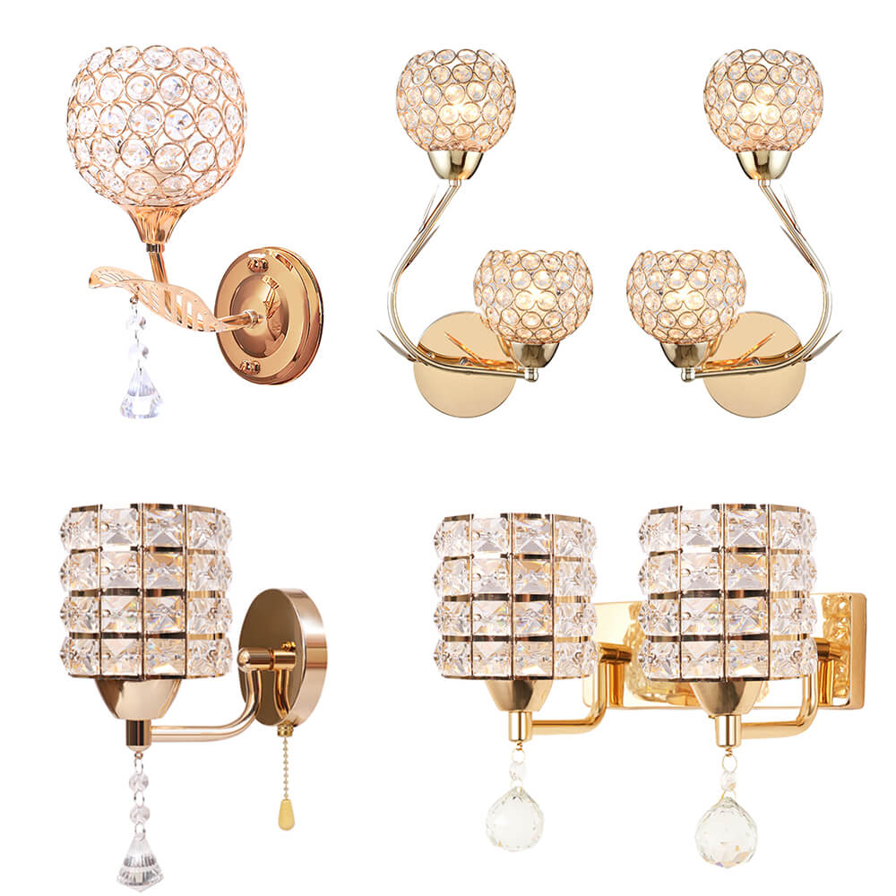 Crystal Wall Lamp Sconce Light - BCBMALL