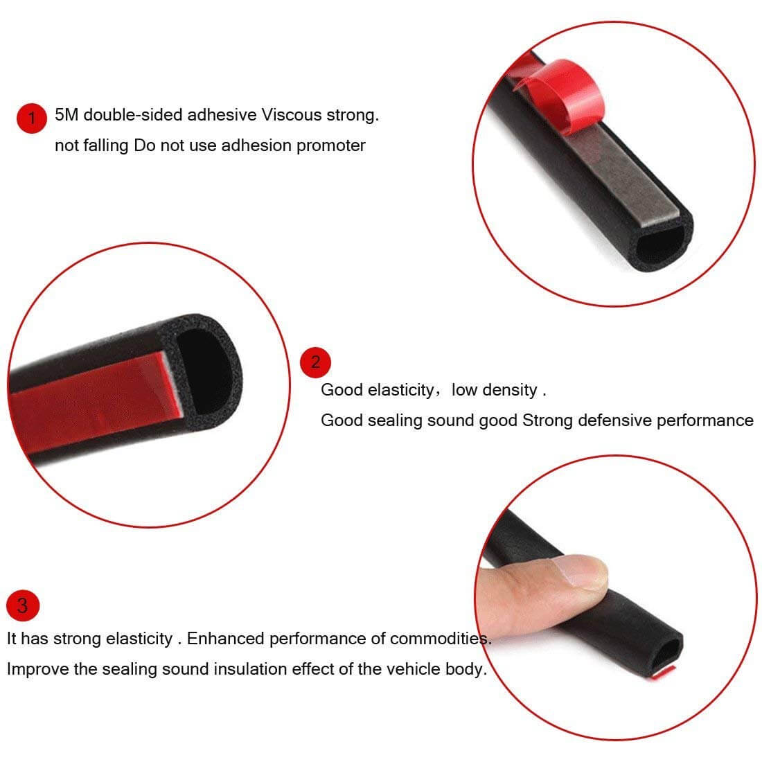 Small D-shape Car Door Rubber Seal Strip - BCBMALL