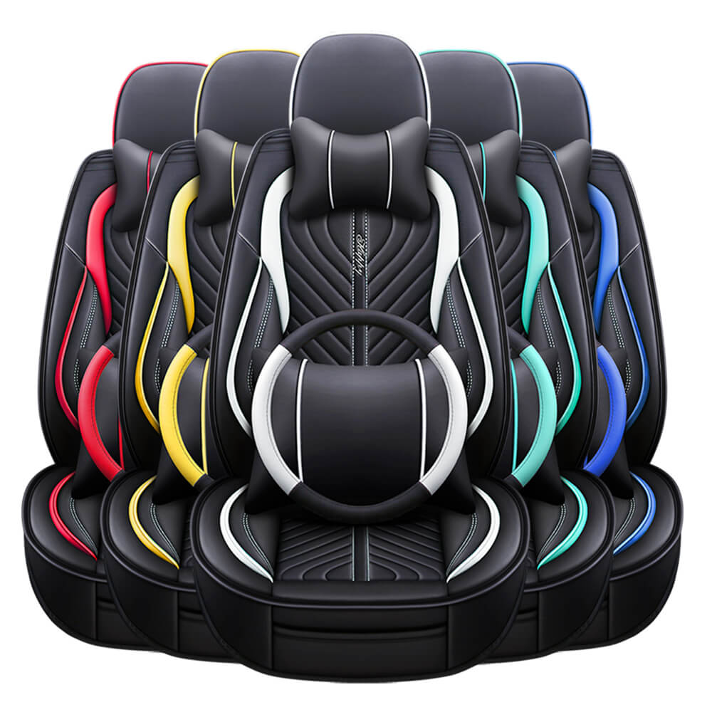 Deluxe PU Leather Seat Cover for 5-Seats Car