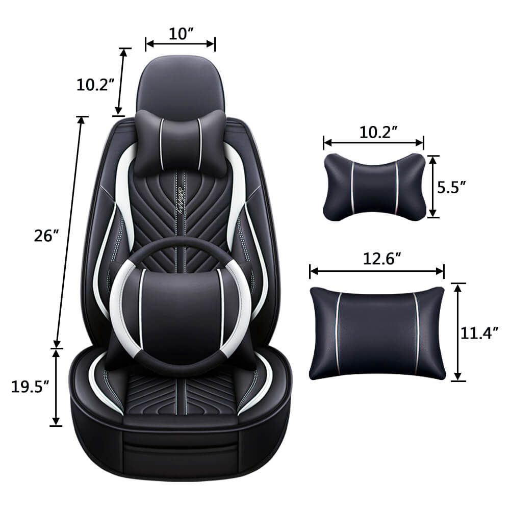 size of Deluxe PU Leather Seat Cover for 5-Seats Car