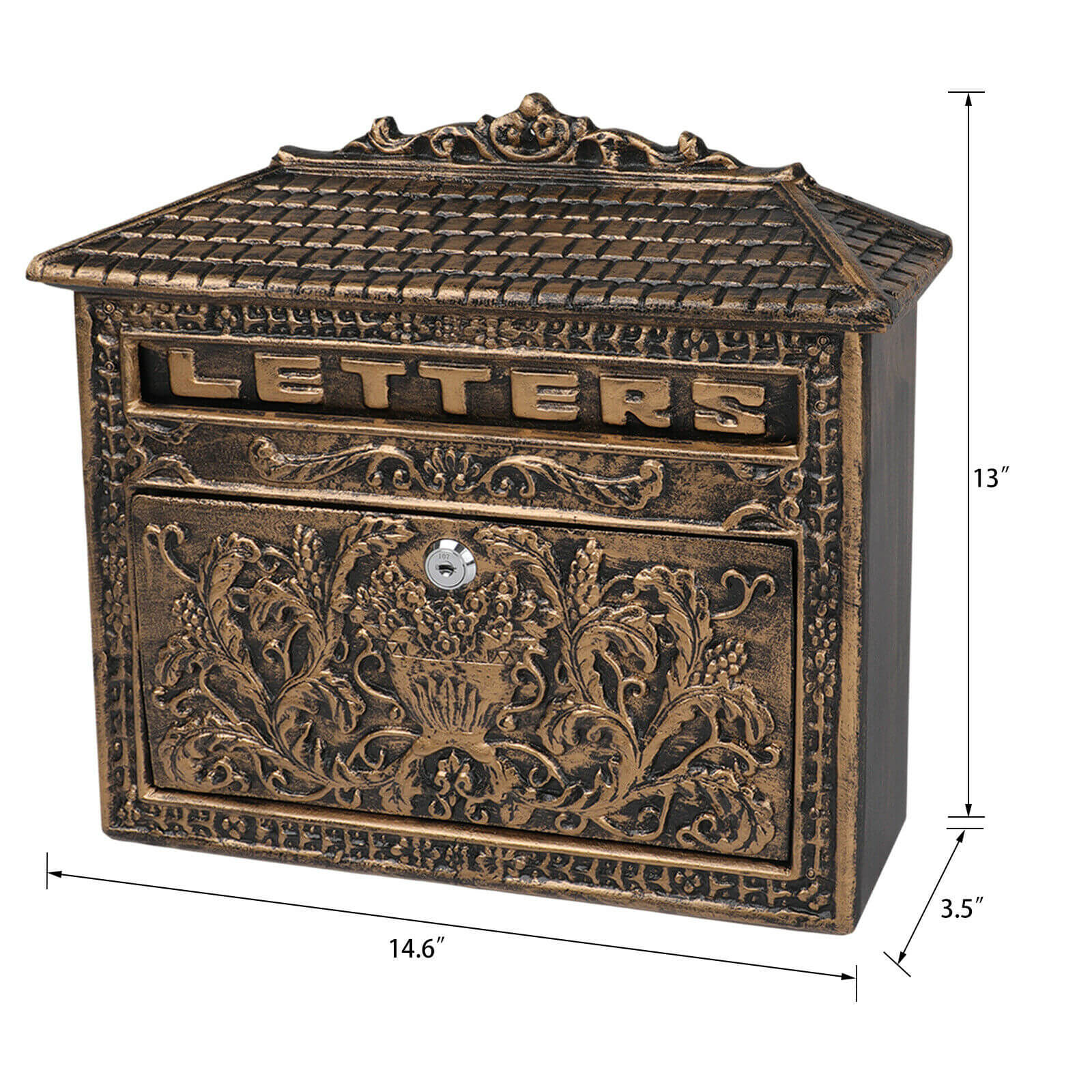 European Retro Locking Mailbox size