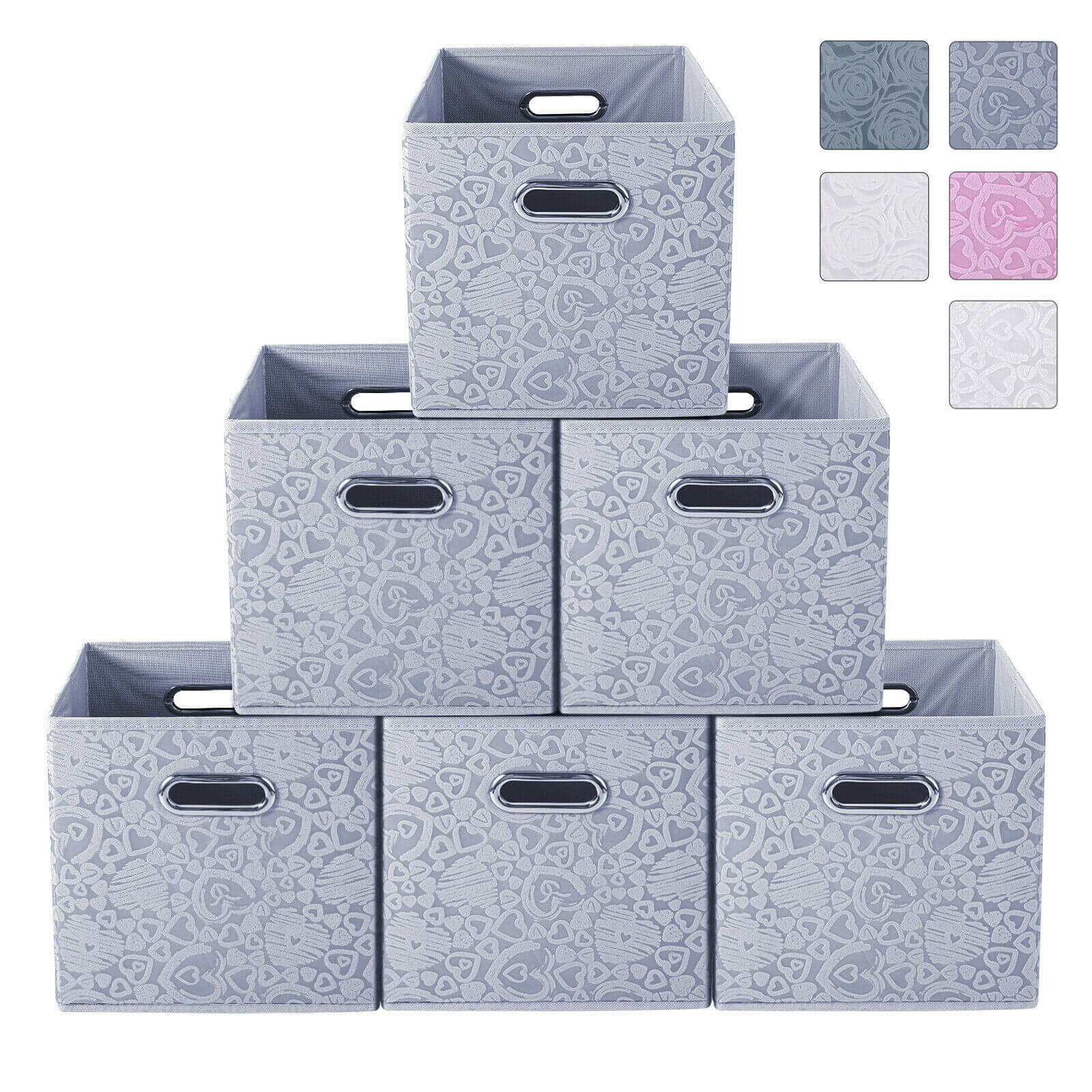 Fabric Cube Storage Bin, 3/6pcs