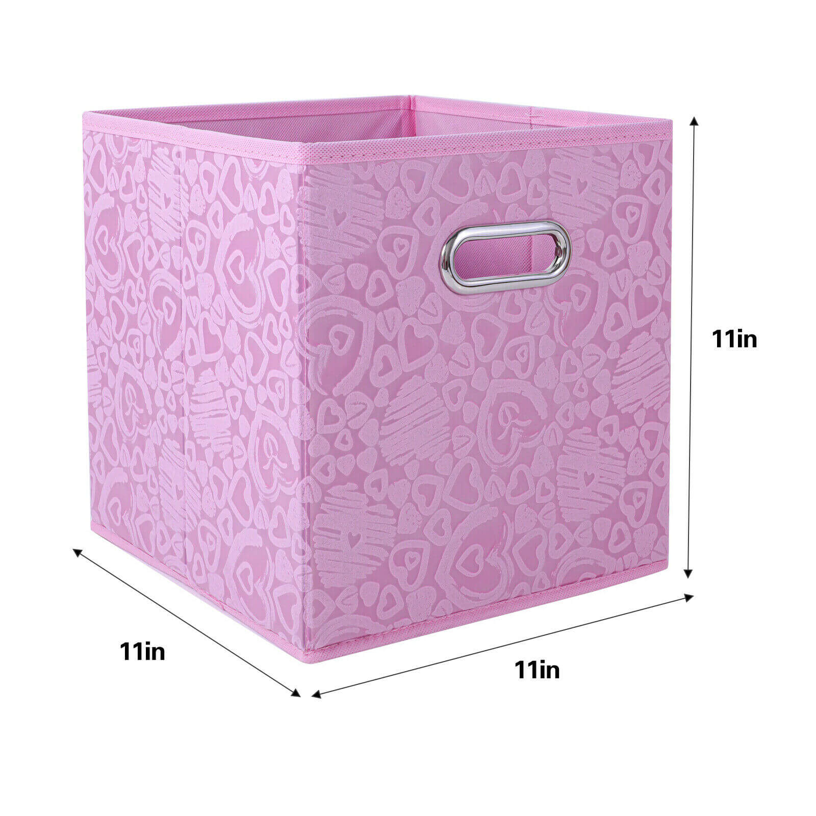 Fabric Cube Storage Bin, 3/6pcs pink