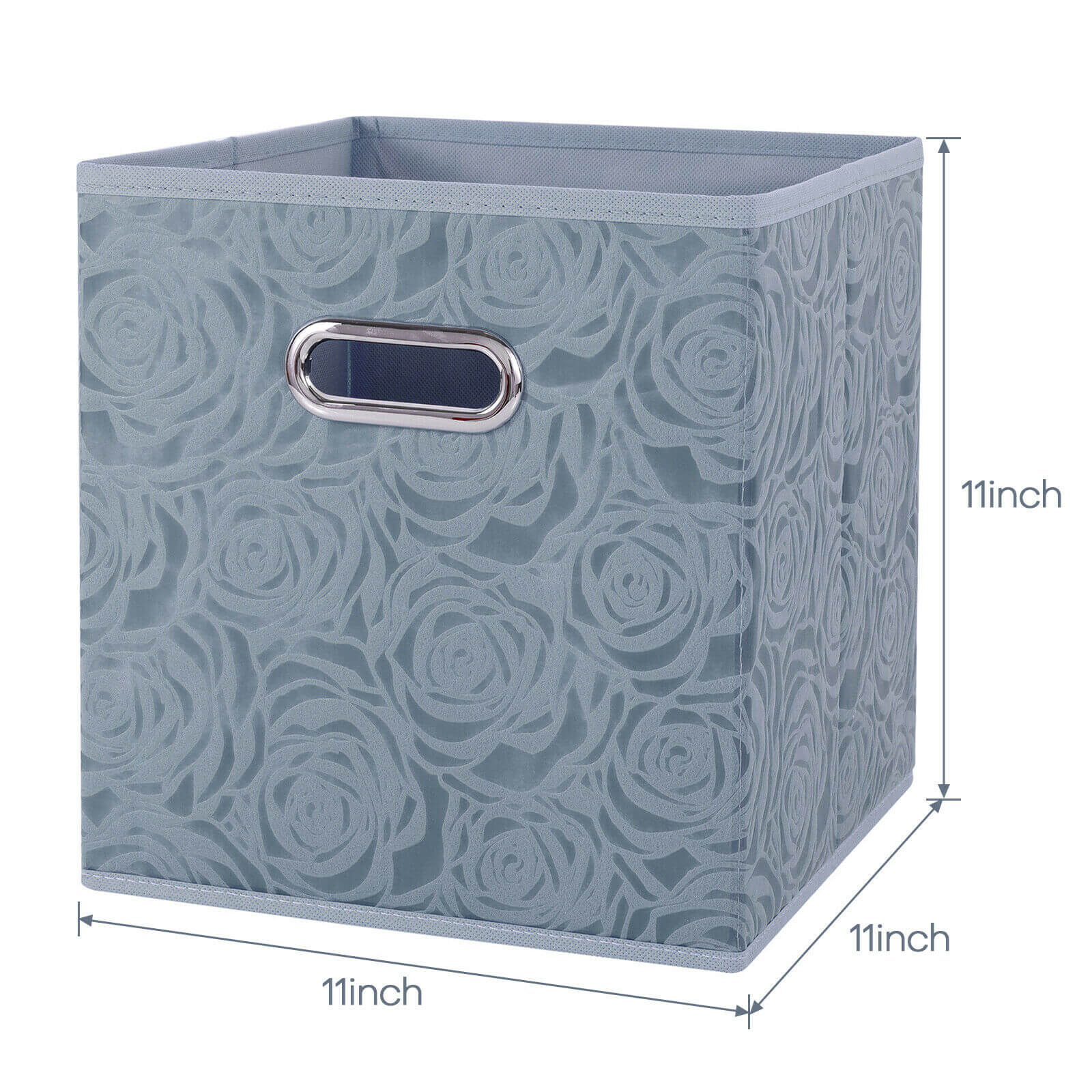 Fabric Cube Storage Bin, 3/6pcs gray