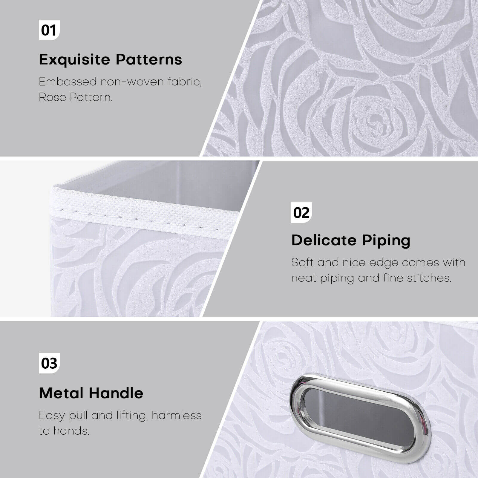 Fabric Cube Storage Bin, 3/6pcs detail