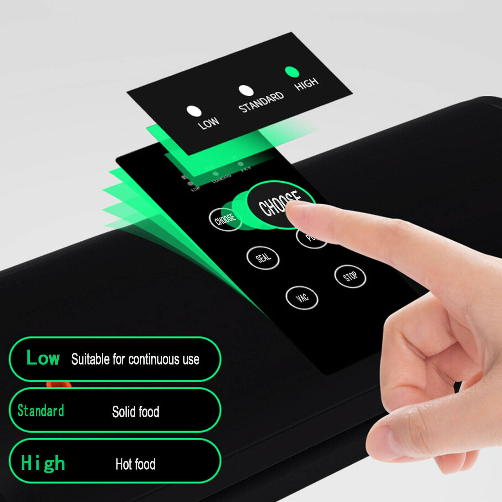 Bottom of Fast Vacuum Sealer Machine w/ 10 Seal Bags