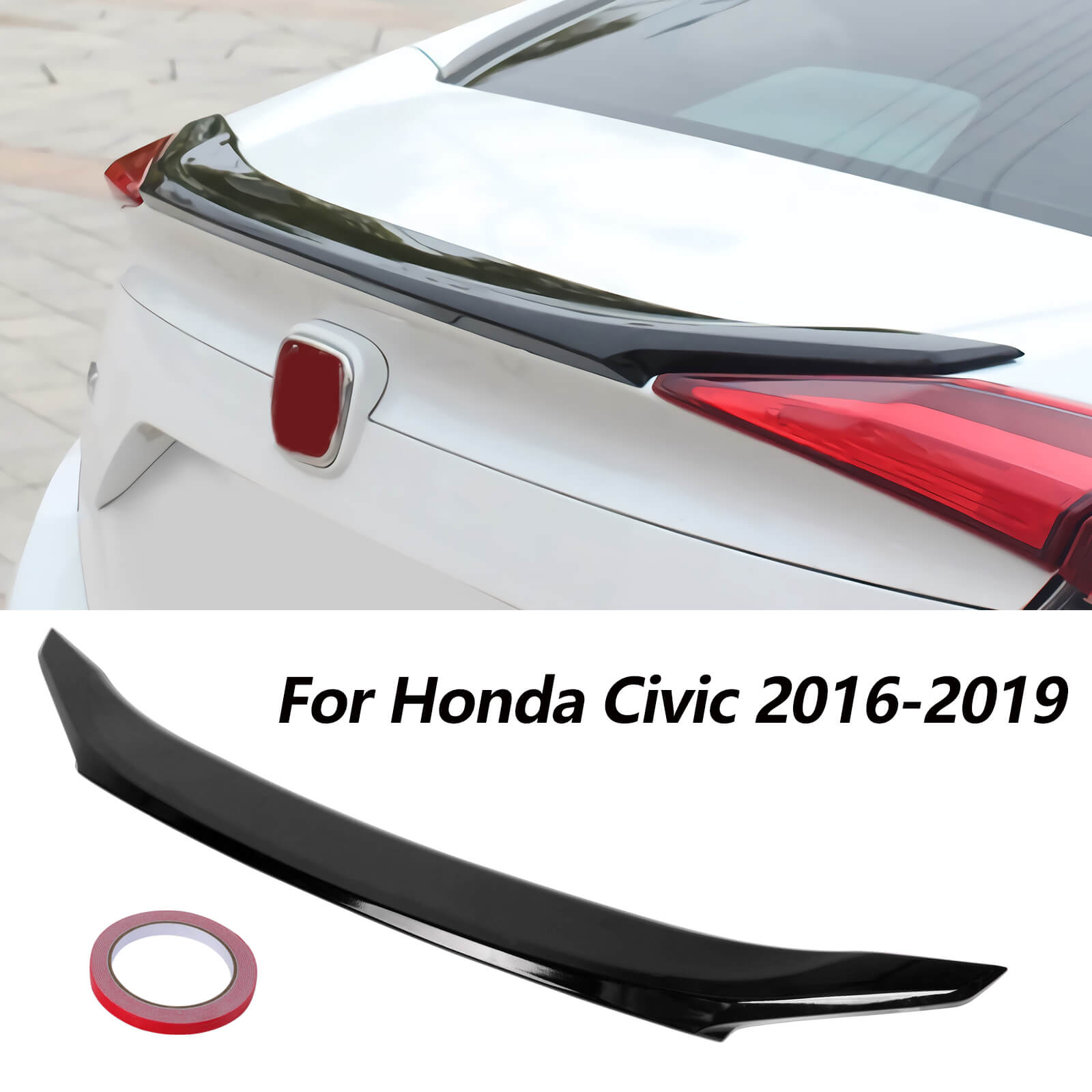 black Finished Rear Trunk Lip Wing Spoiler