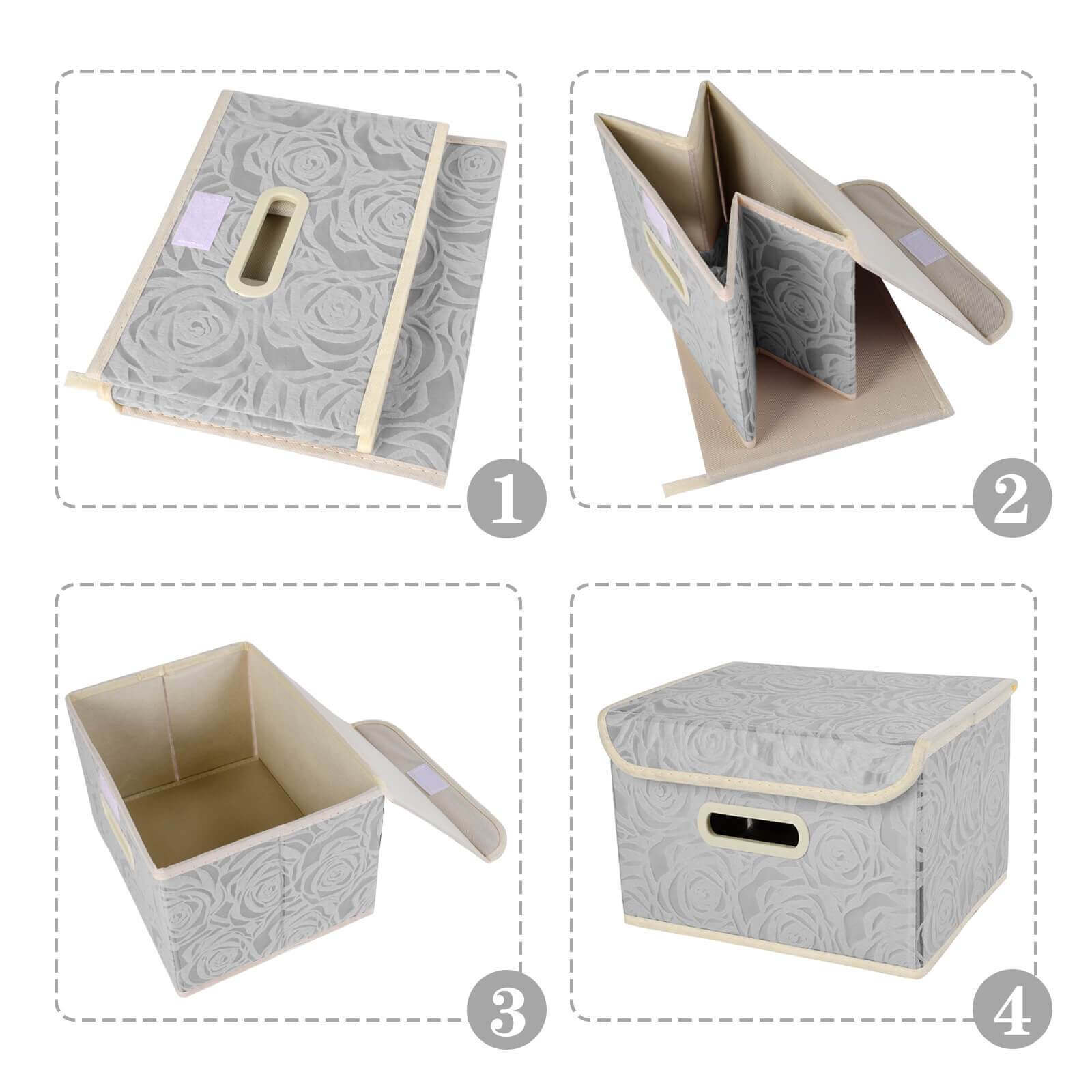 Foldable Storage Bins with Lids