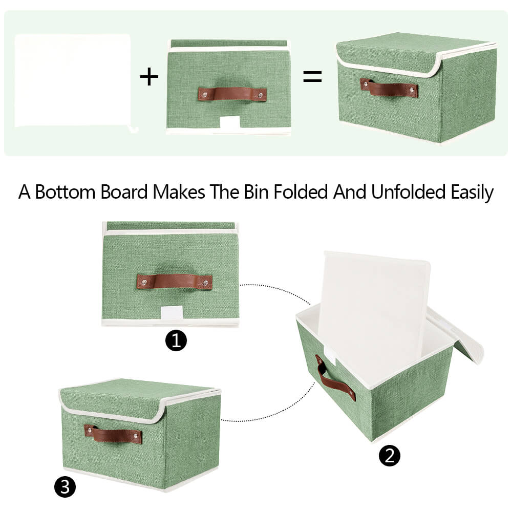 Foldable Storage Bin Boxes, 6 Pcs Small - BCBMALL