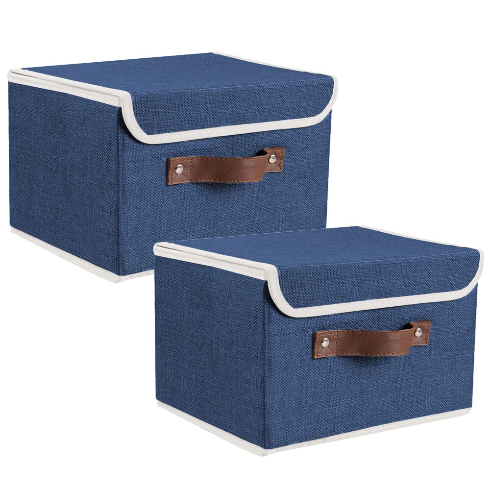 Collapsible Fabric Cube Storage Bins, 2 Pcs Large - BCBMALL