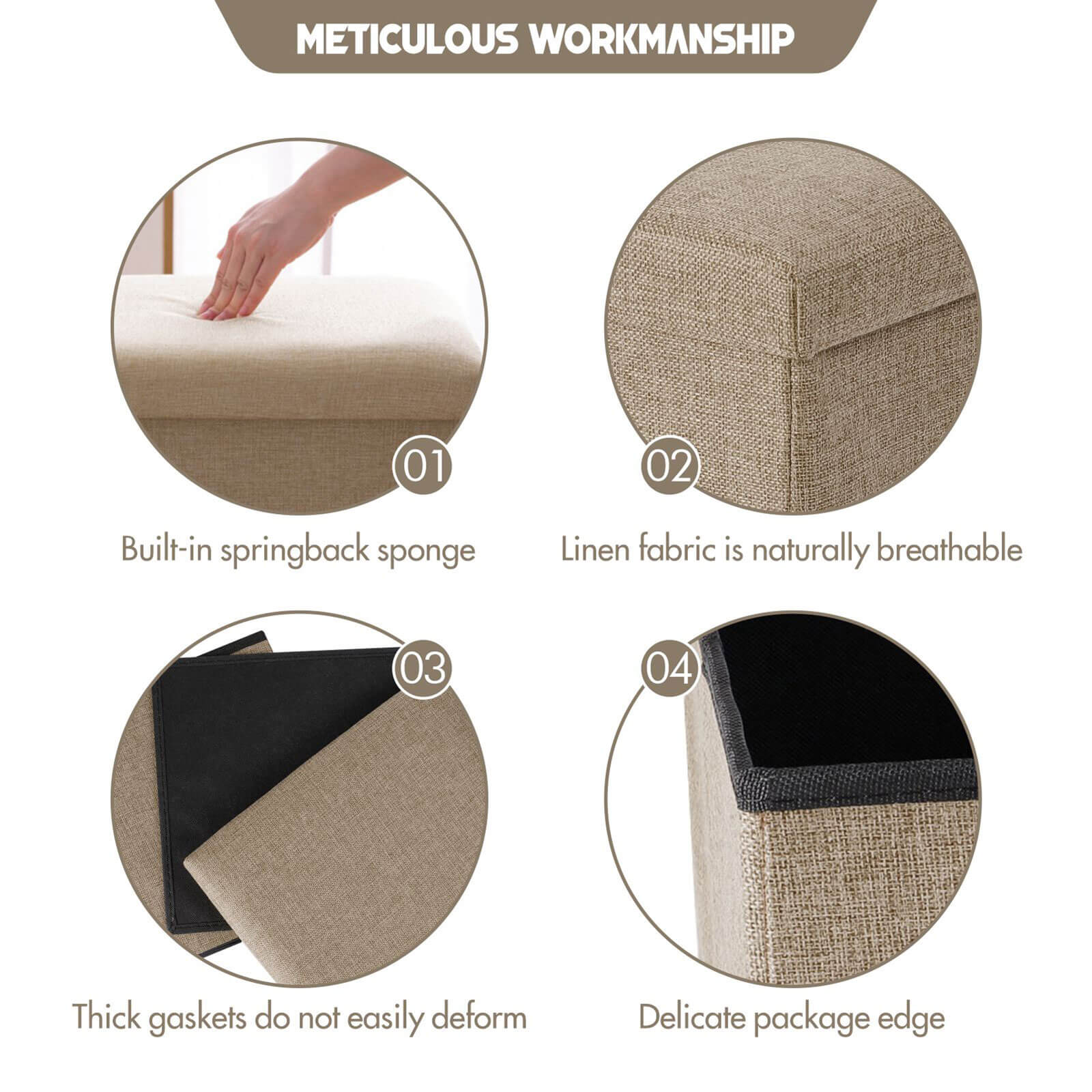 Folding Storage Stool - BCBMALL