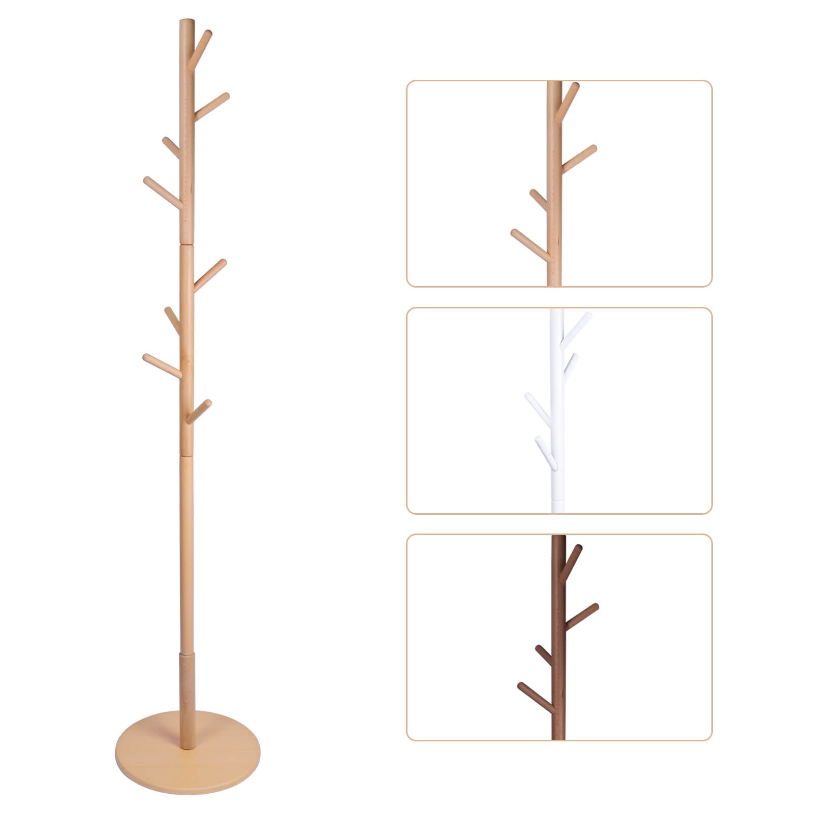 Freestanding Wood Coat Rack - BCBMALL