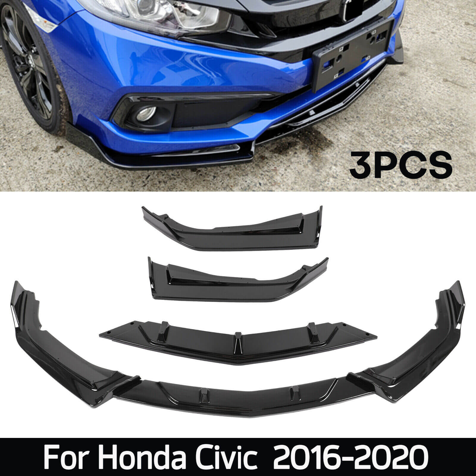 Front Bumper Lip for 16-21 HONDA CIVIC