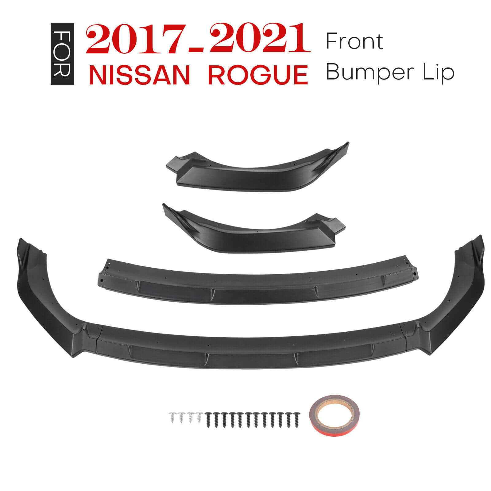 Front Bumper Lip for Nissan Rogue 2017+ matte