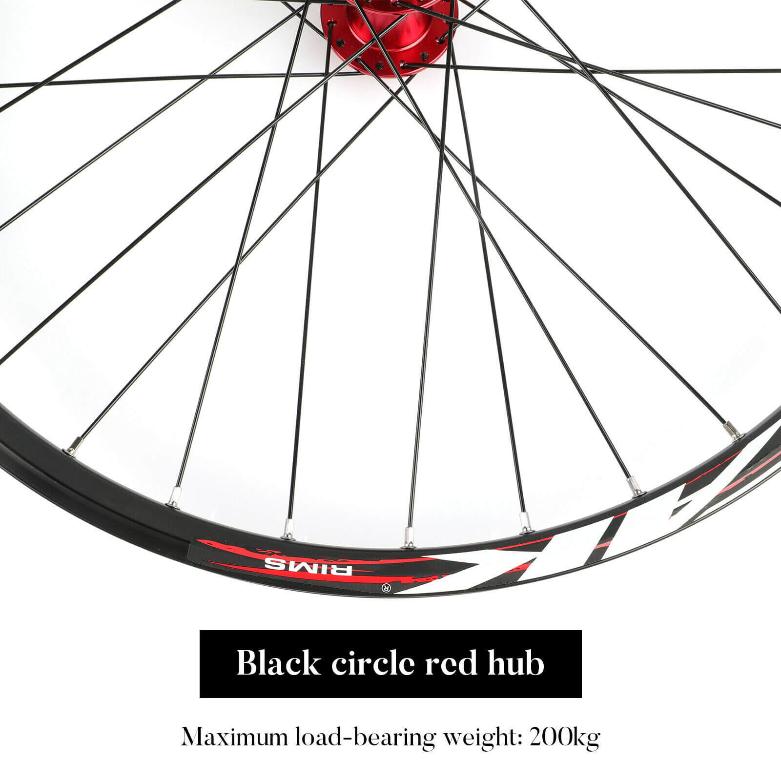 Front Rear MTB Wheelset black and red