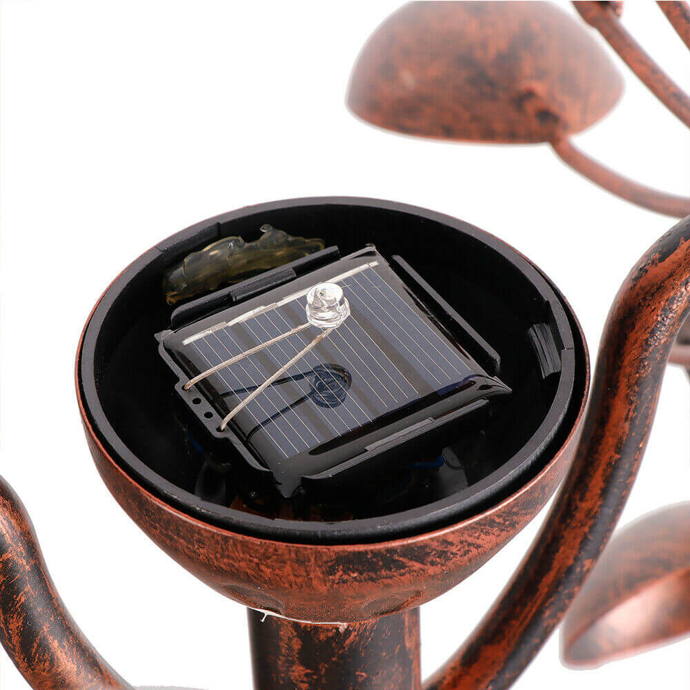 detail of solar Garden Wind Spinner Lawn Ornament Windmill