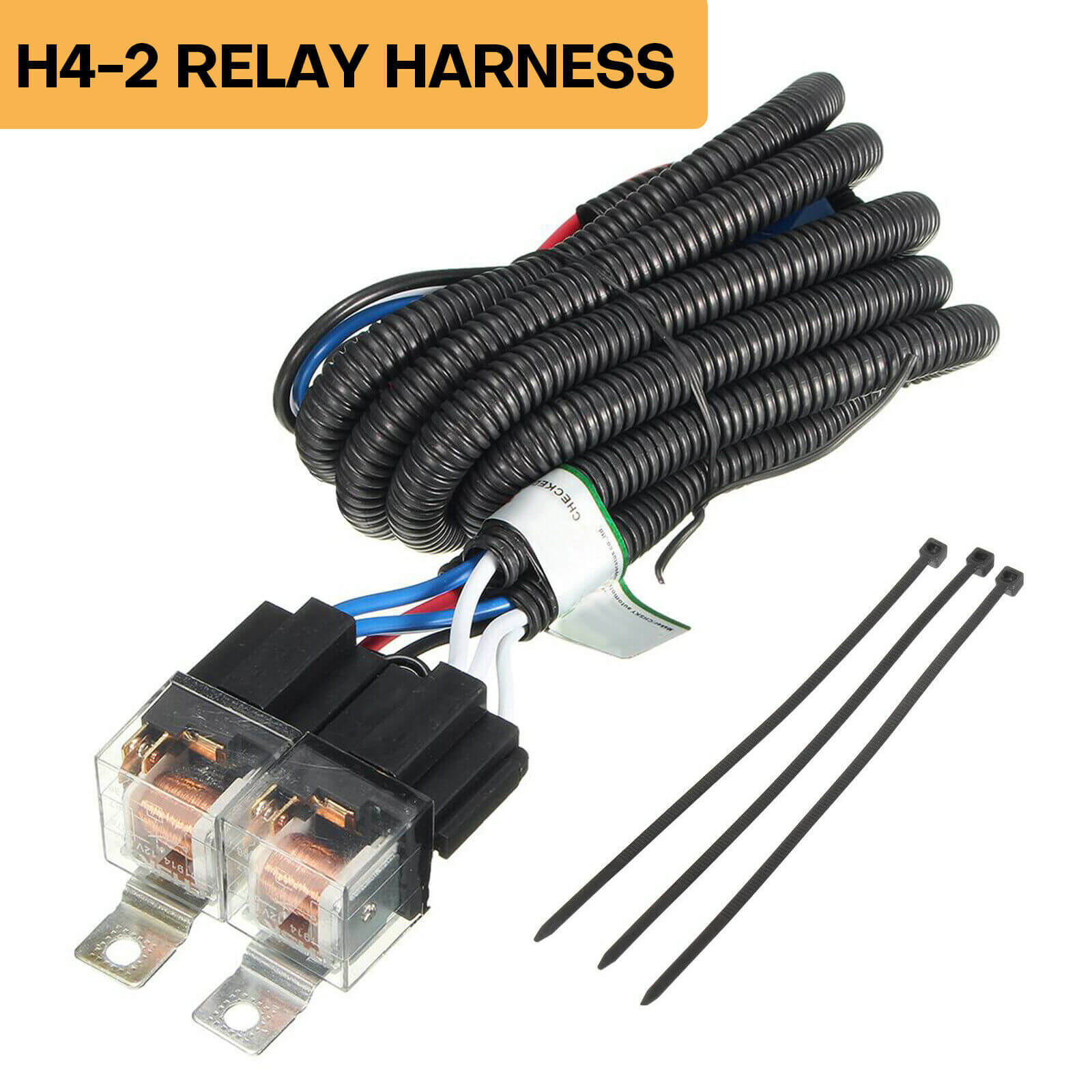 H4 Headlight Relay Wiring Harness Kit