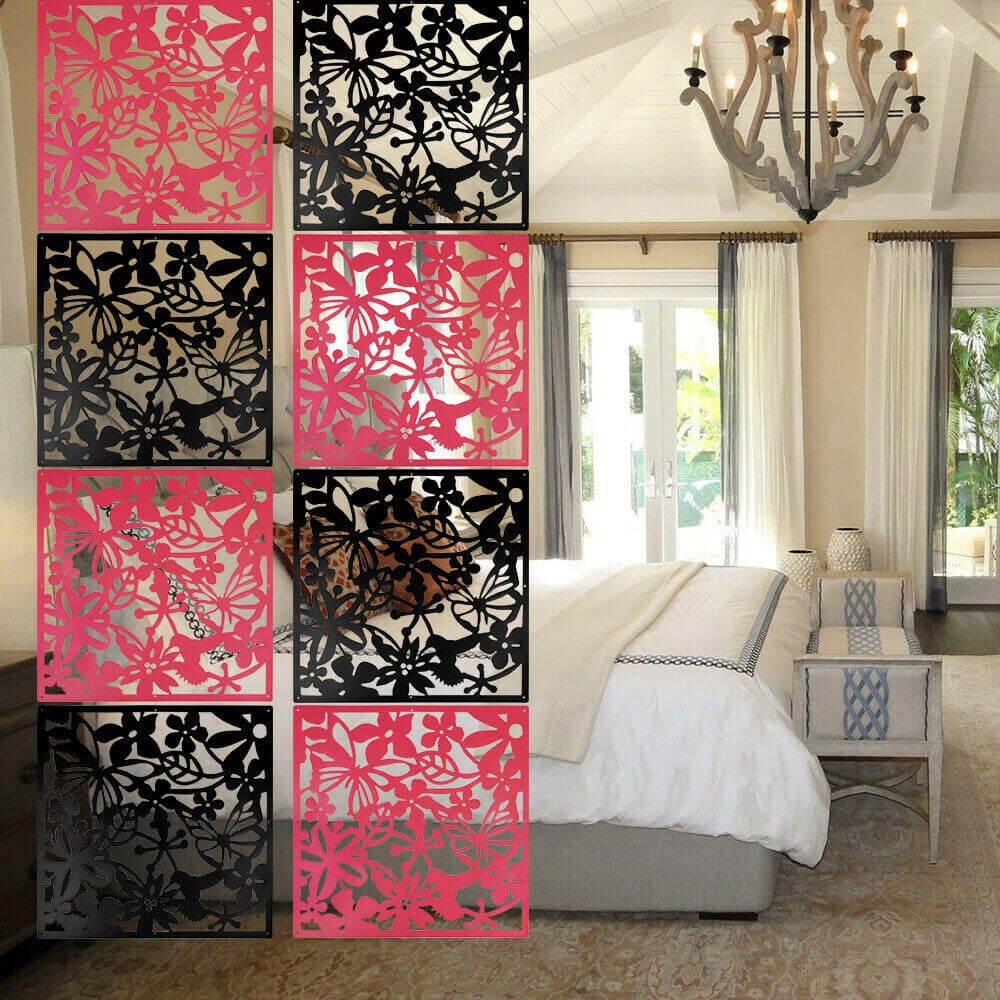 Hanging Room Divider Screen black and red display