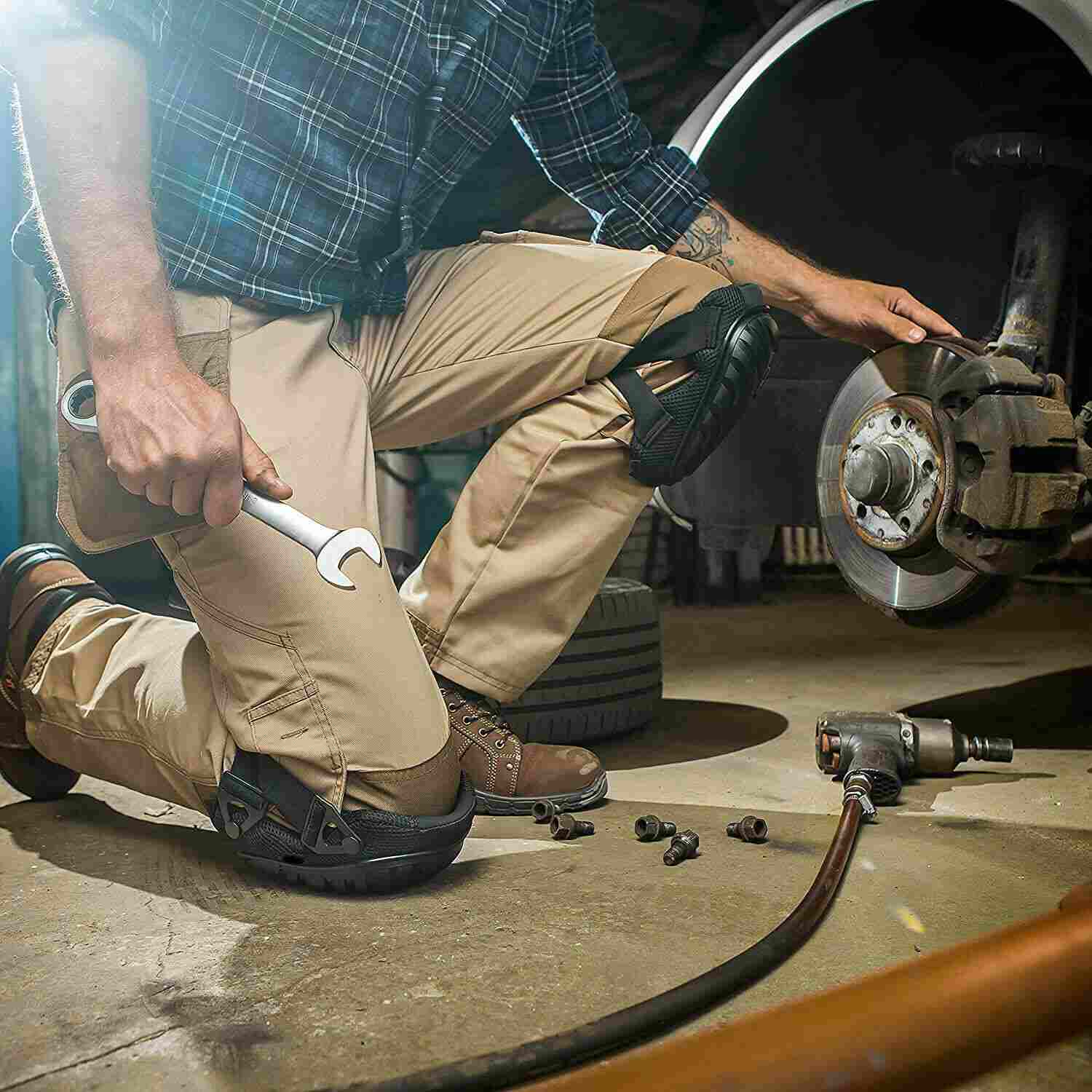 Display of Construction Anti-slip Knee Pads, 2 Pcs