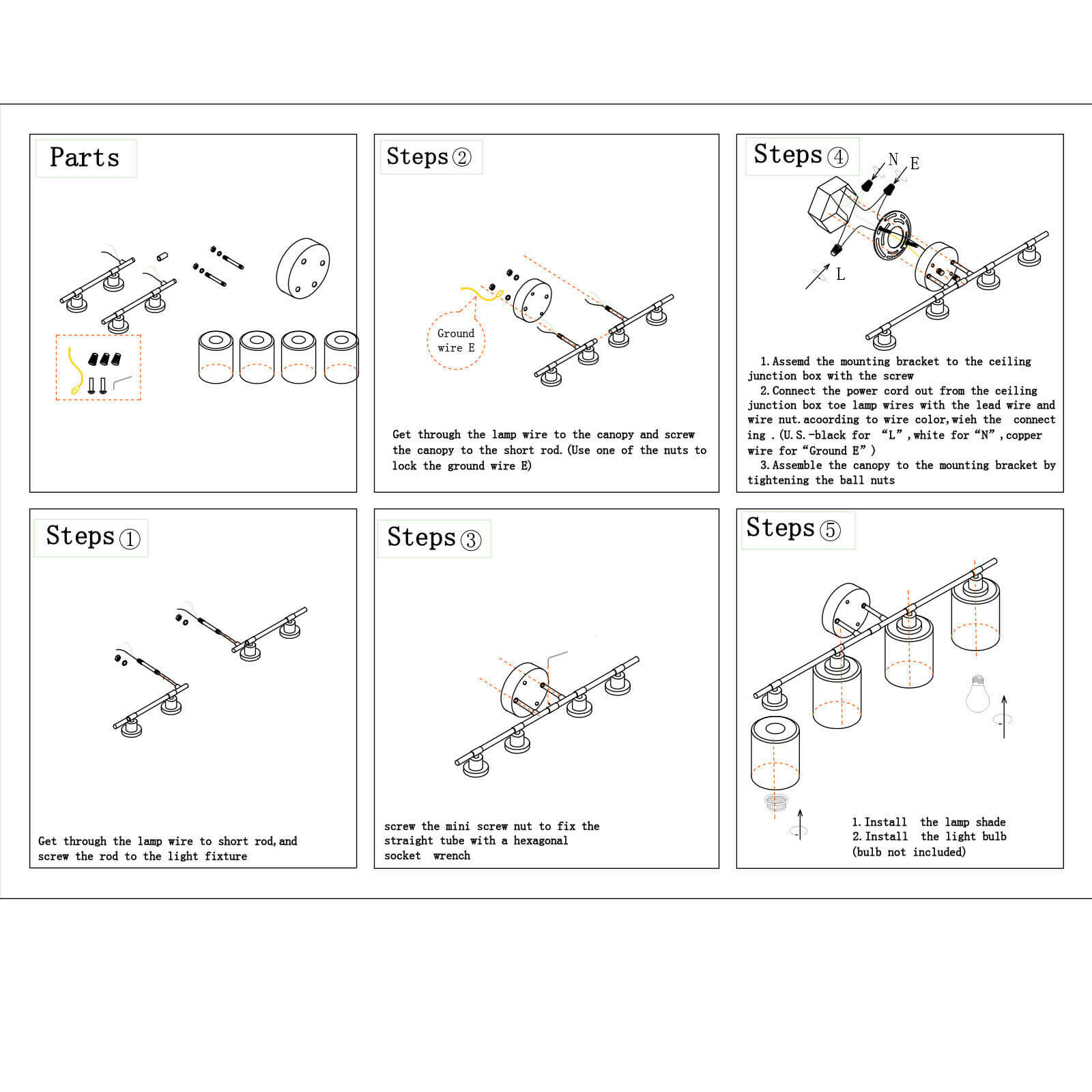 Industrial Glass Wall Light installation
