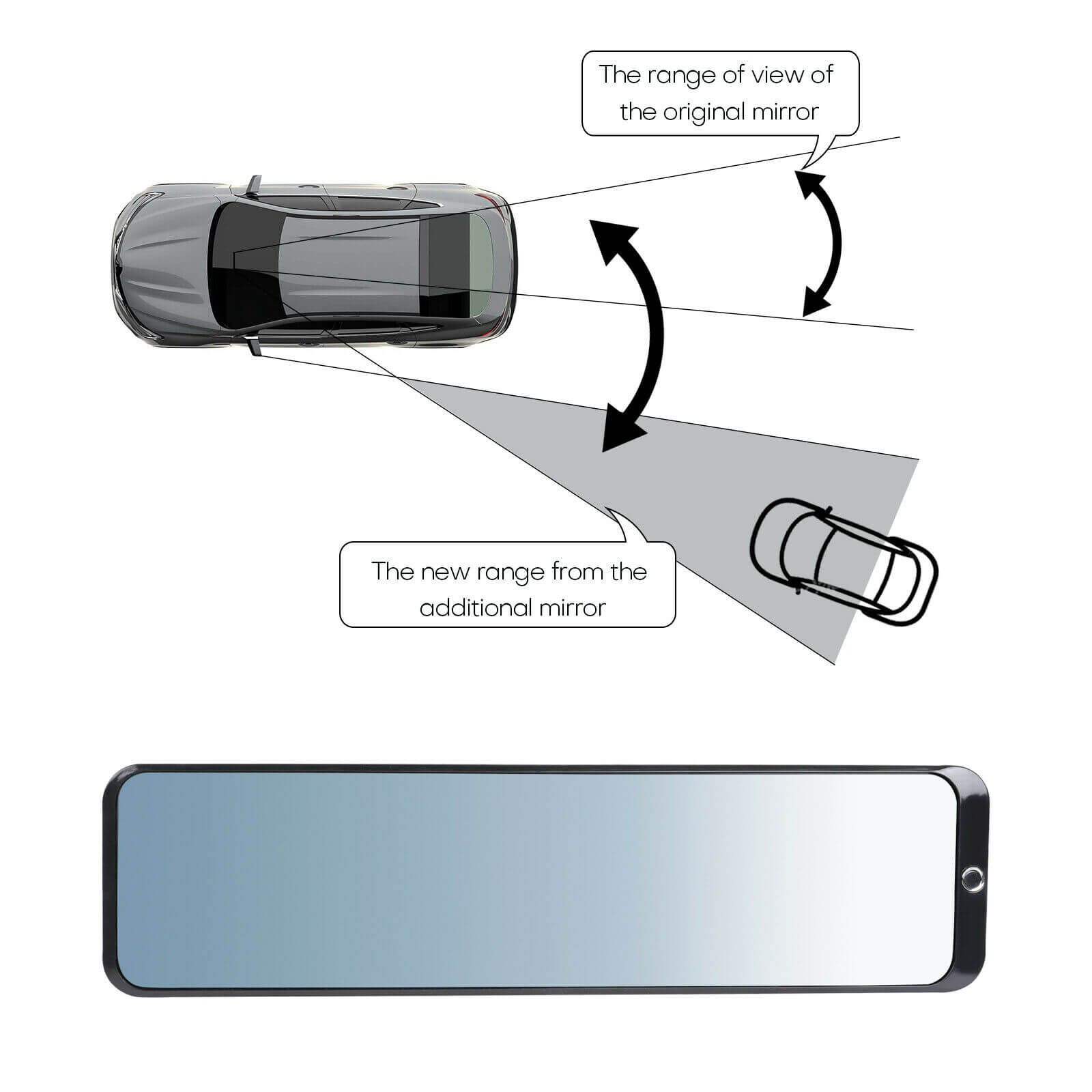 12" Interior Rear View Mirror feature